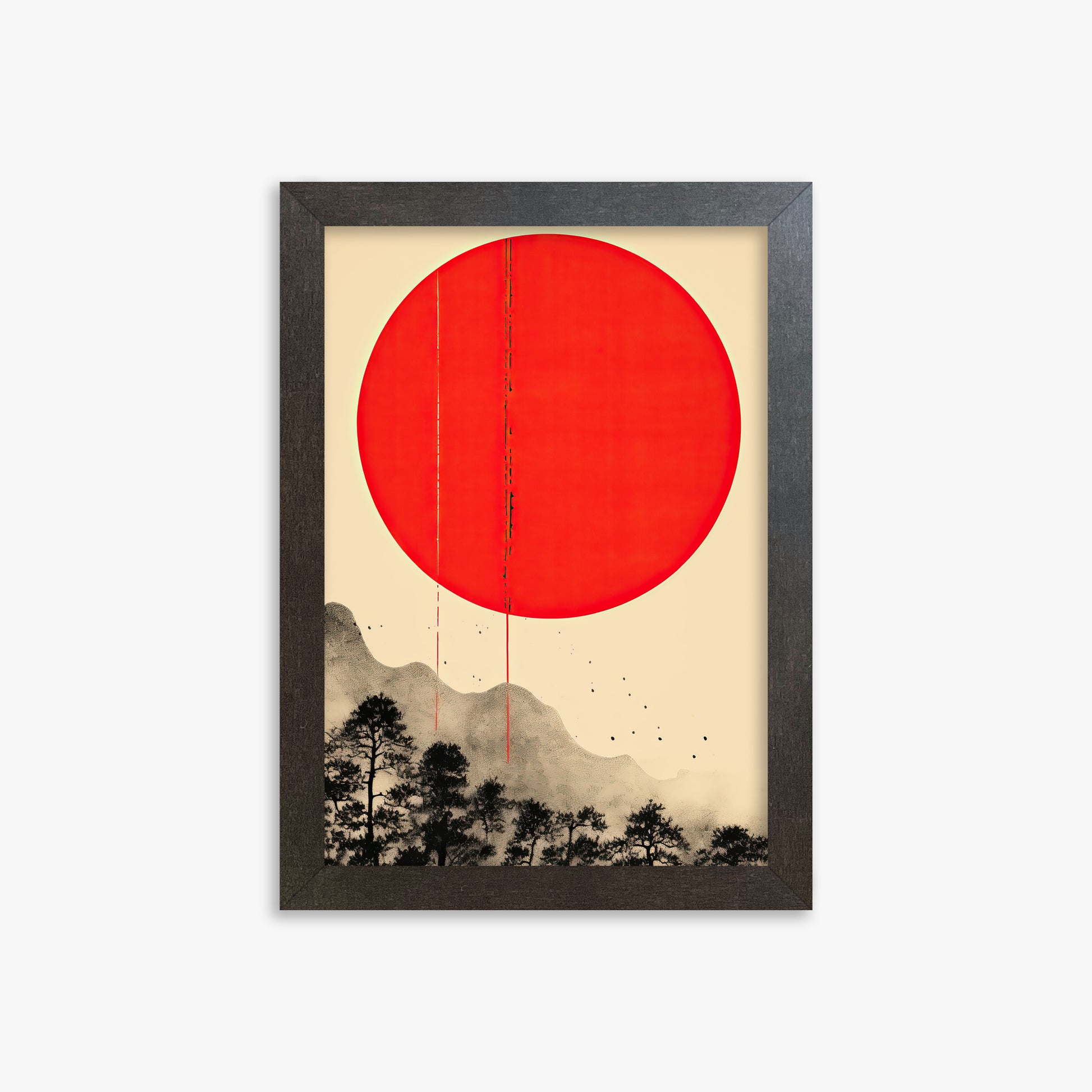 Scarlet Solitude, 21x30cm Framed Art Reproduction With Espresso Frame
