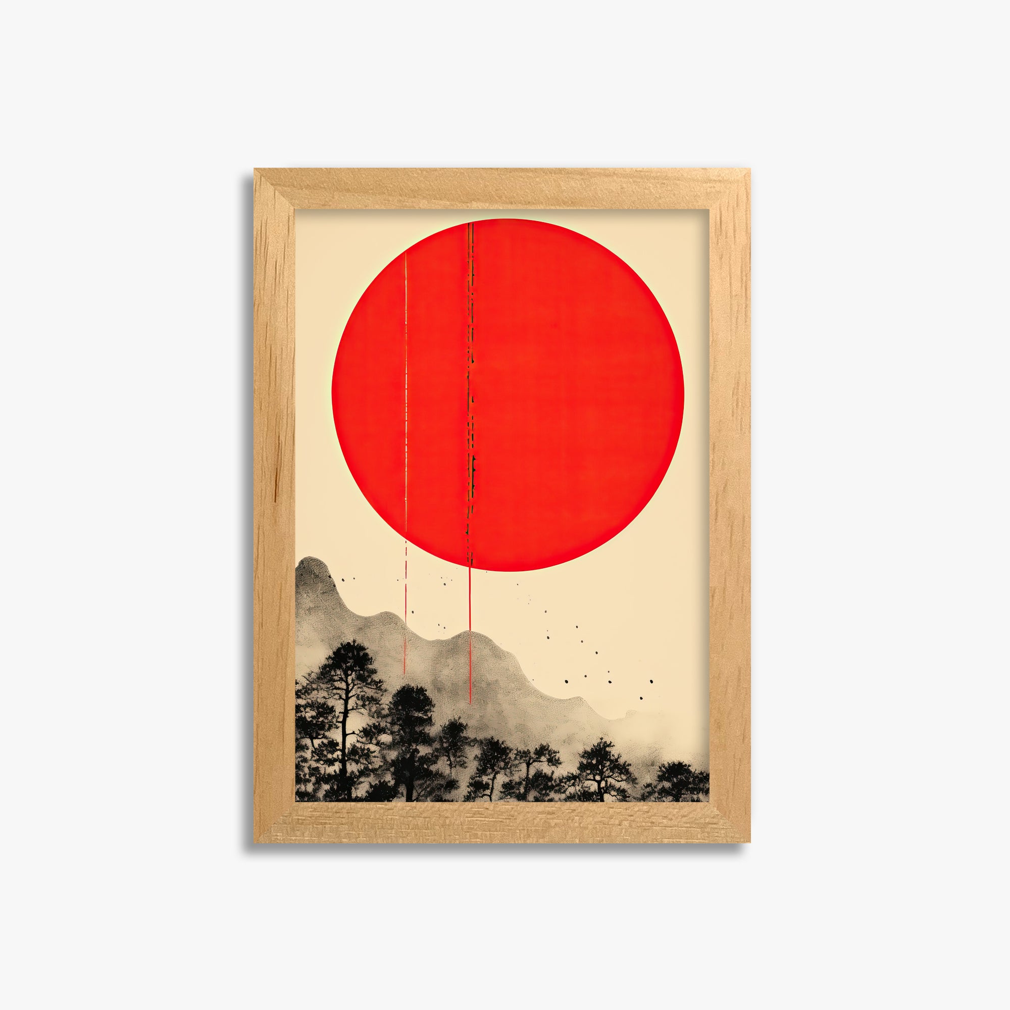 Scarlet Solitude, 21x30cm Framed Poster With Oak Frame