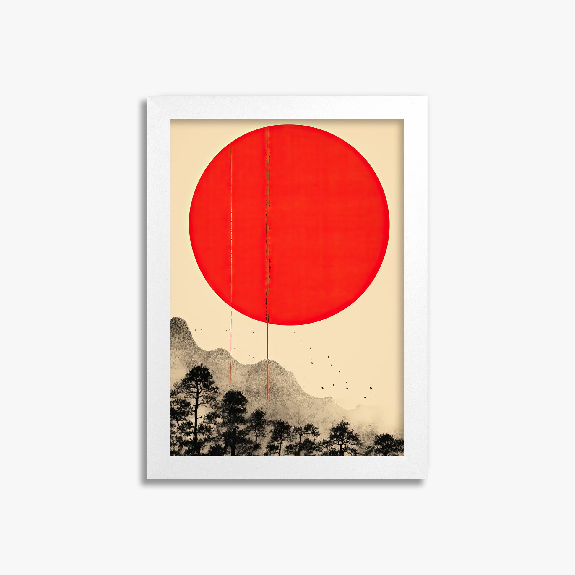 Scarlet Solitude, 21x30cm Framed Poster With White Frame
