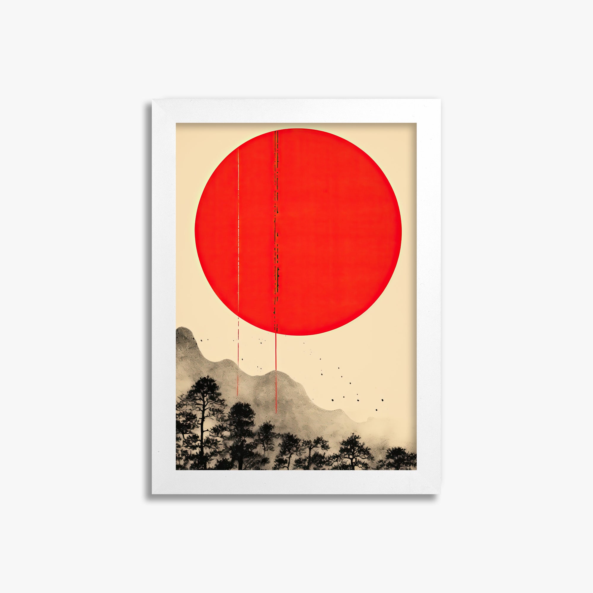Scarlet Solitude, 21x30cm Framed Poster With White Frame