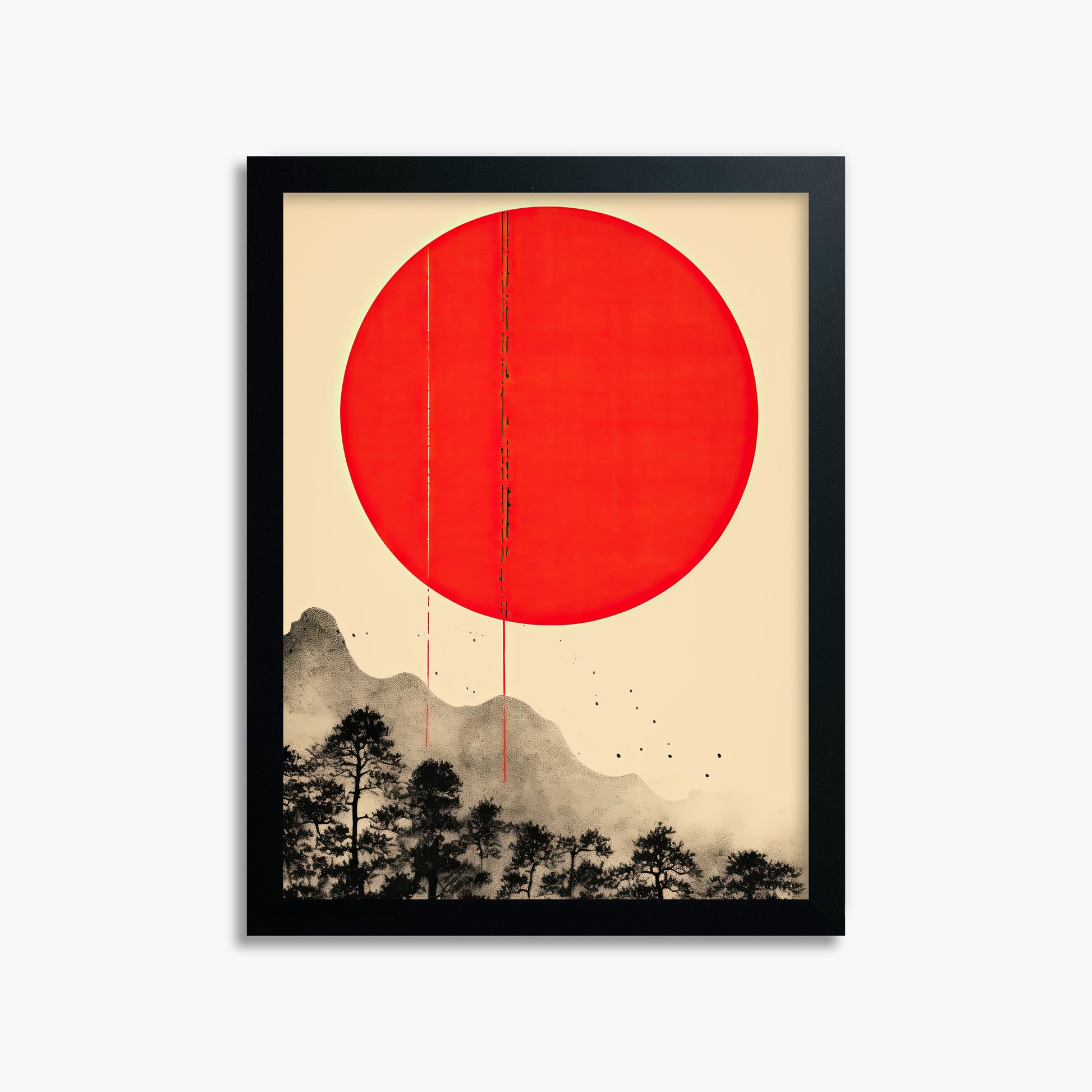 Scarlet Solitude, 30x40cm Framed Poster With Black Frame