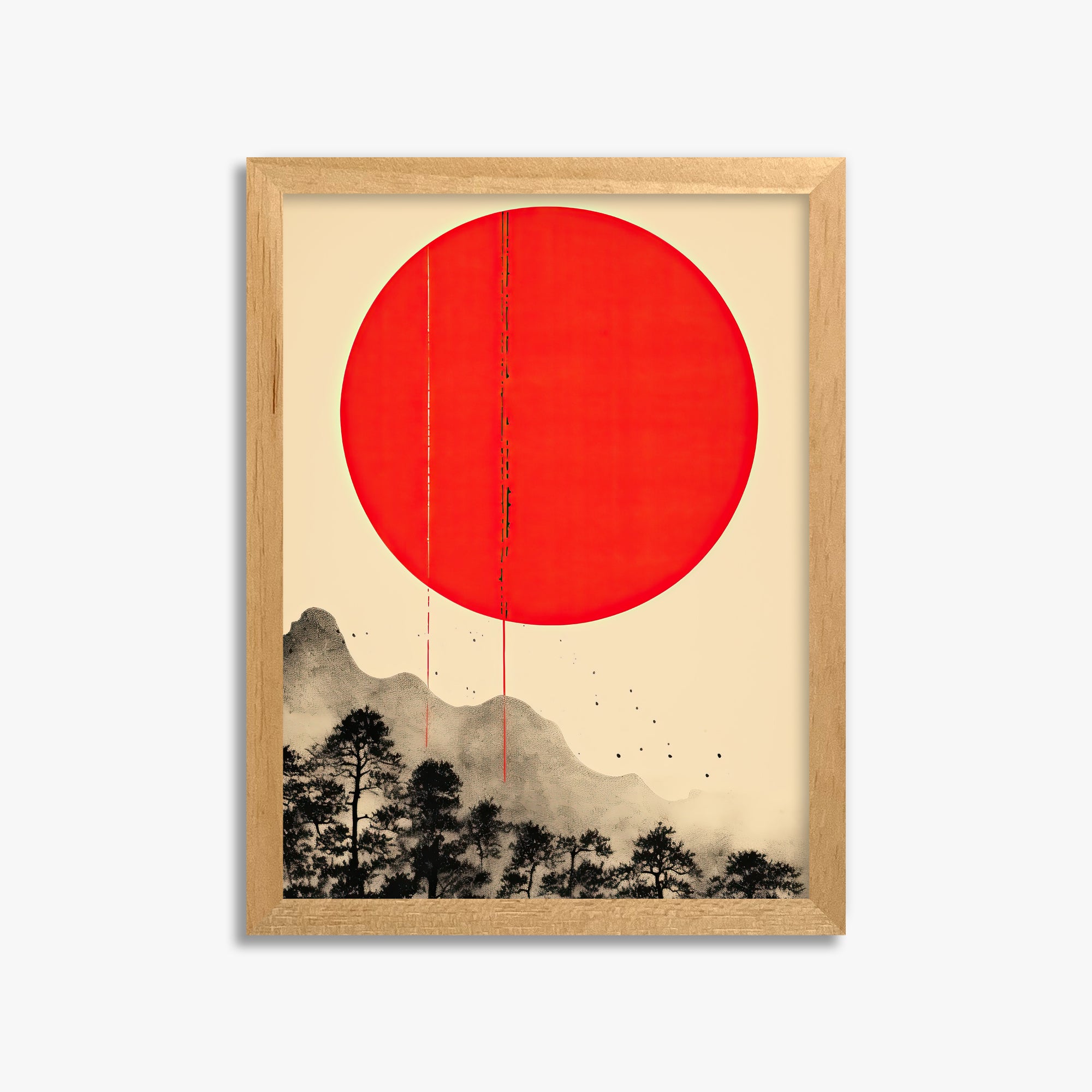 Scarlet Solitude, 30x40cm Framed Poster With Oak Frame