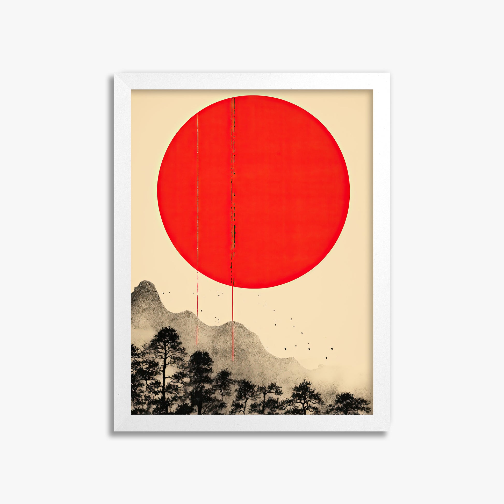 Scarlet Solitude, 30x40cm Framed Poster With White Frame