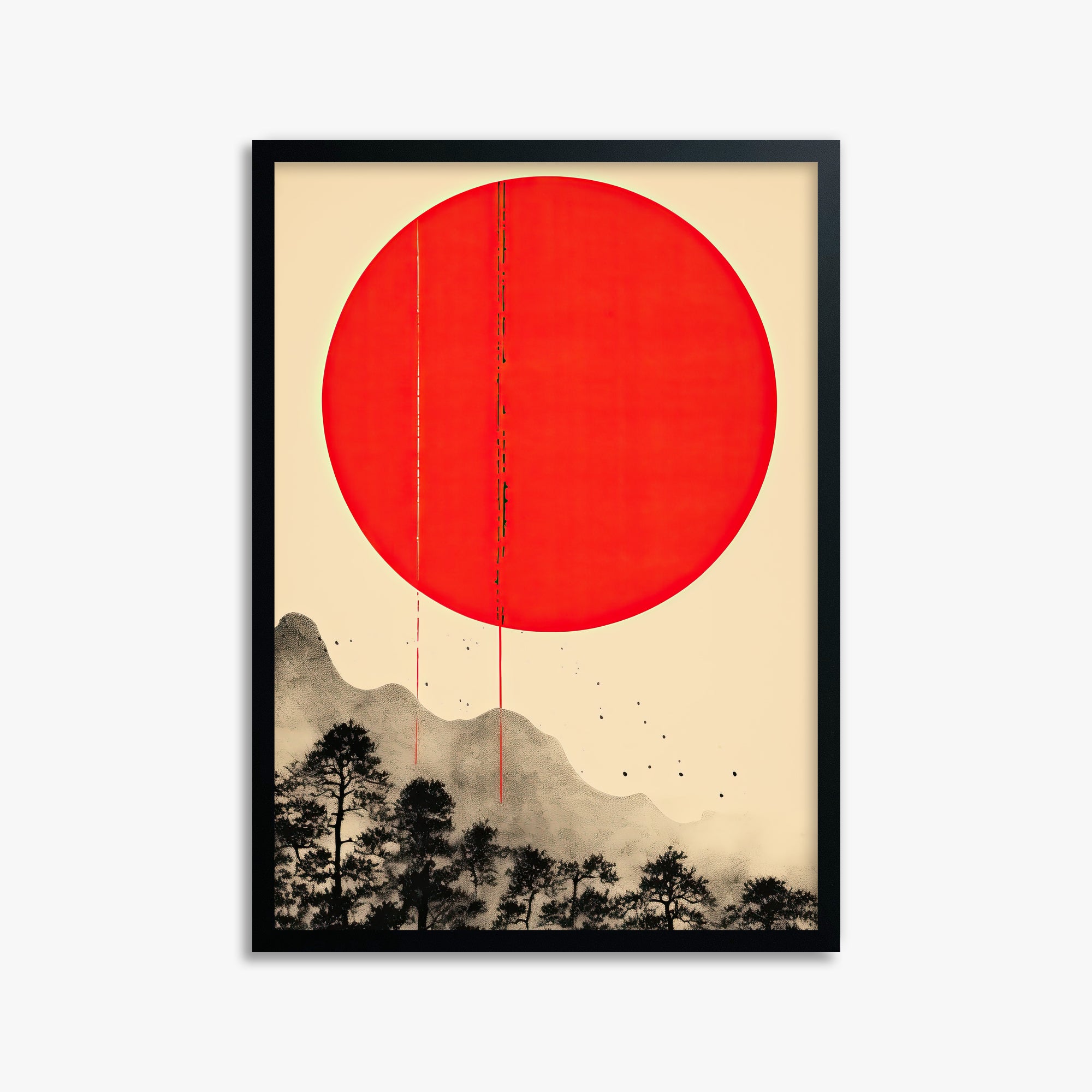 Scarlet Solitude, 50x70cm Framed Poster With Black Frame
