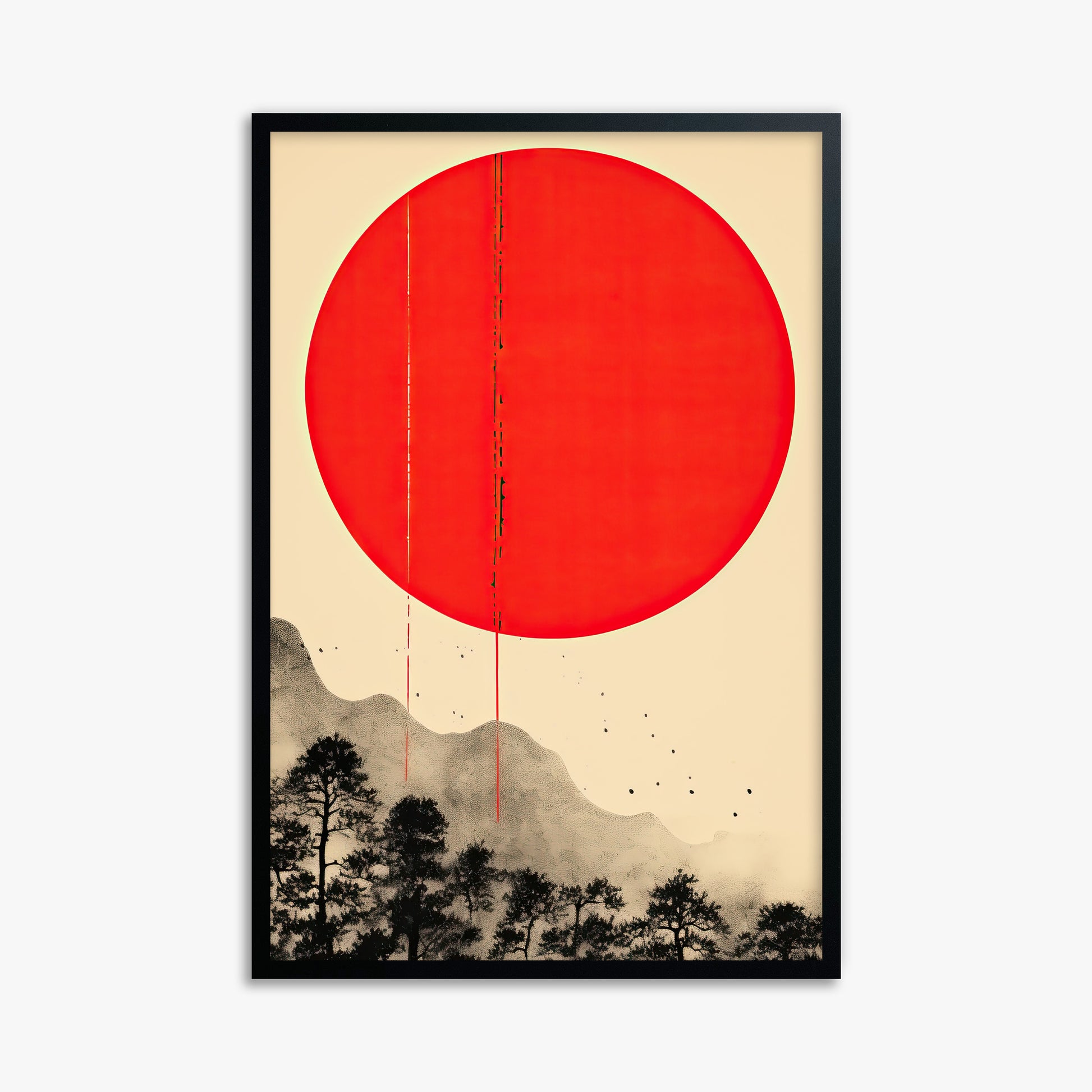 Scarlet Solitude, 61x91cm Framed Poster With Black Frame