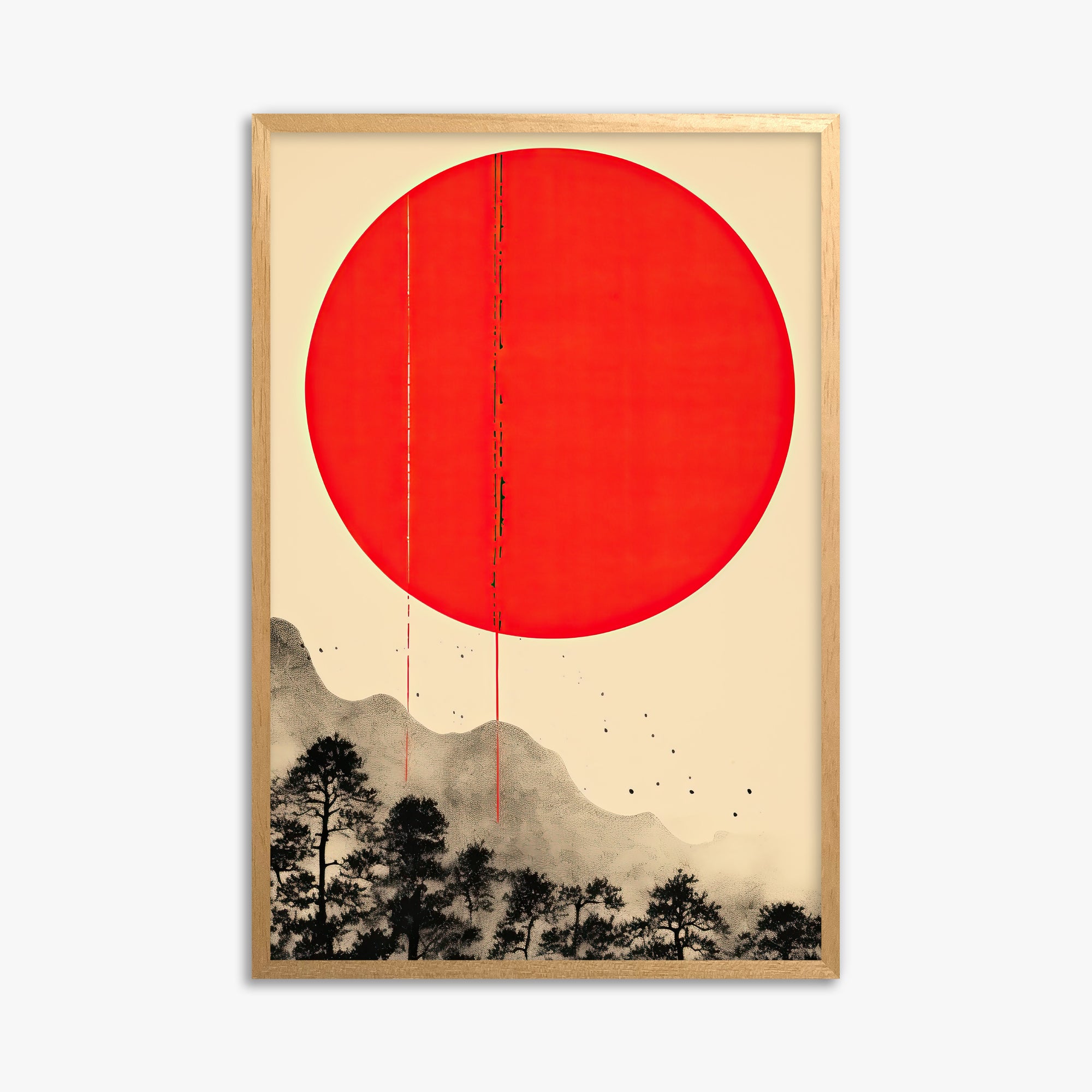 Scarlet Solitude, 61x91cm Framed Poster With Oak Frame