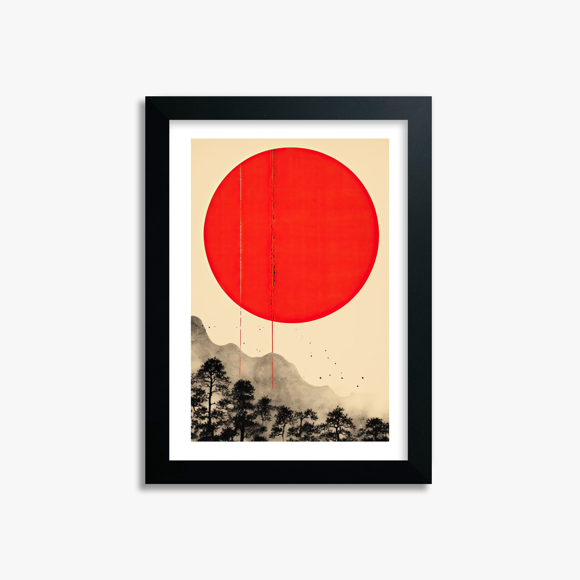 Scarlet Solitude, 21x30cm Black Framed Art Reproduction