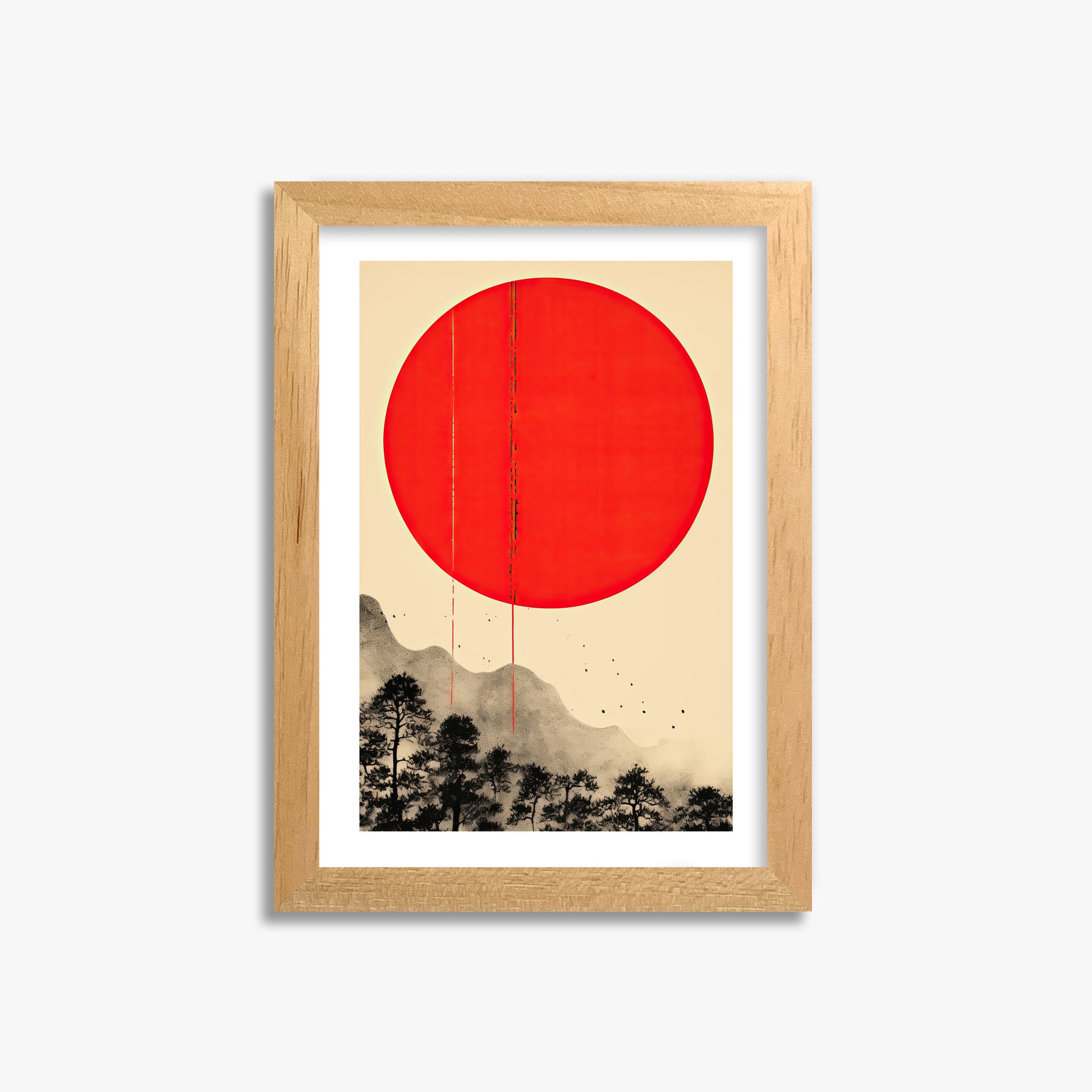 Scarlet Solitude, 21x30cm Oak Framed Art Reproduction