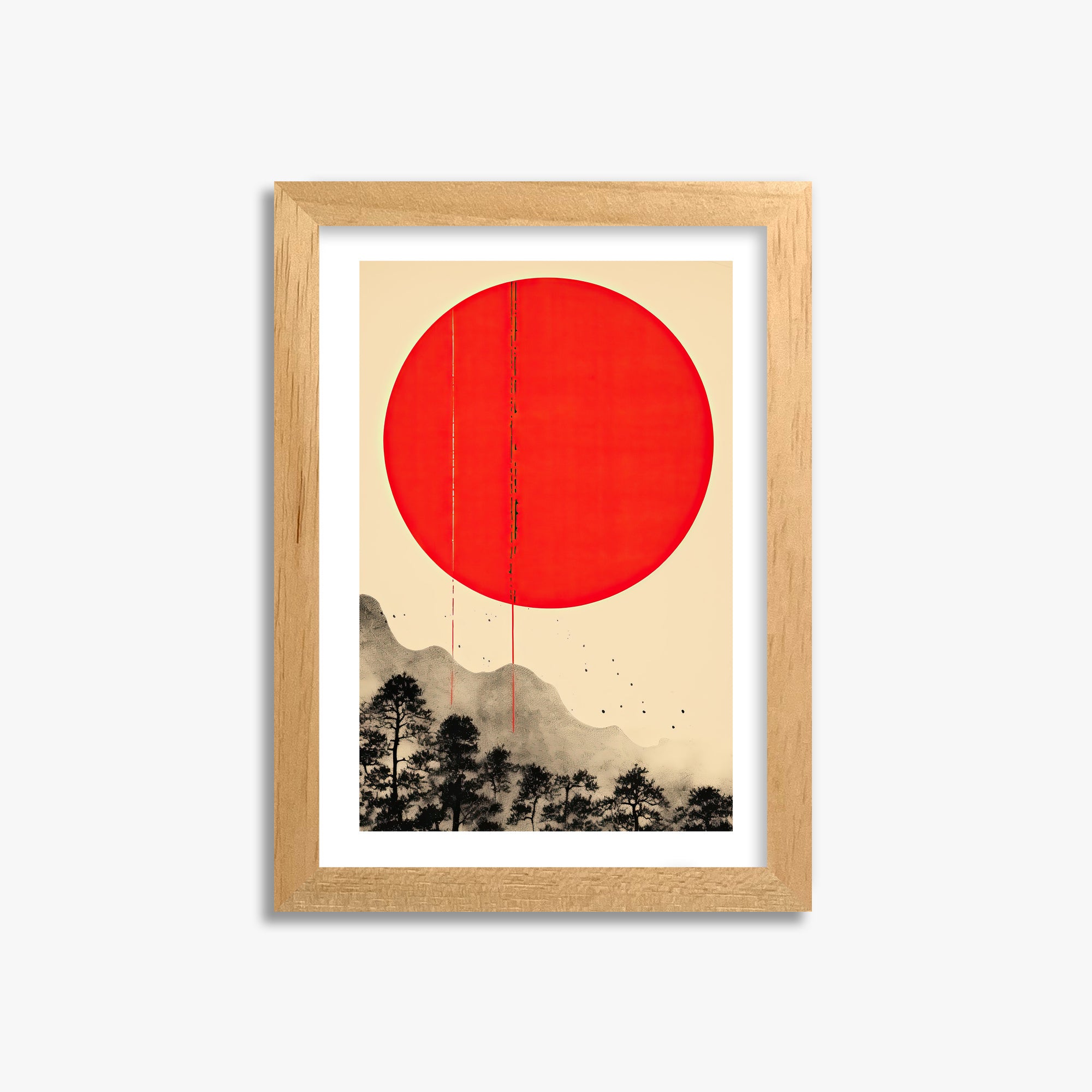Scarlet Solitude, 21x30cm Oak Framed Art Reproduction