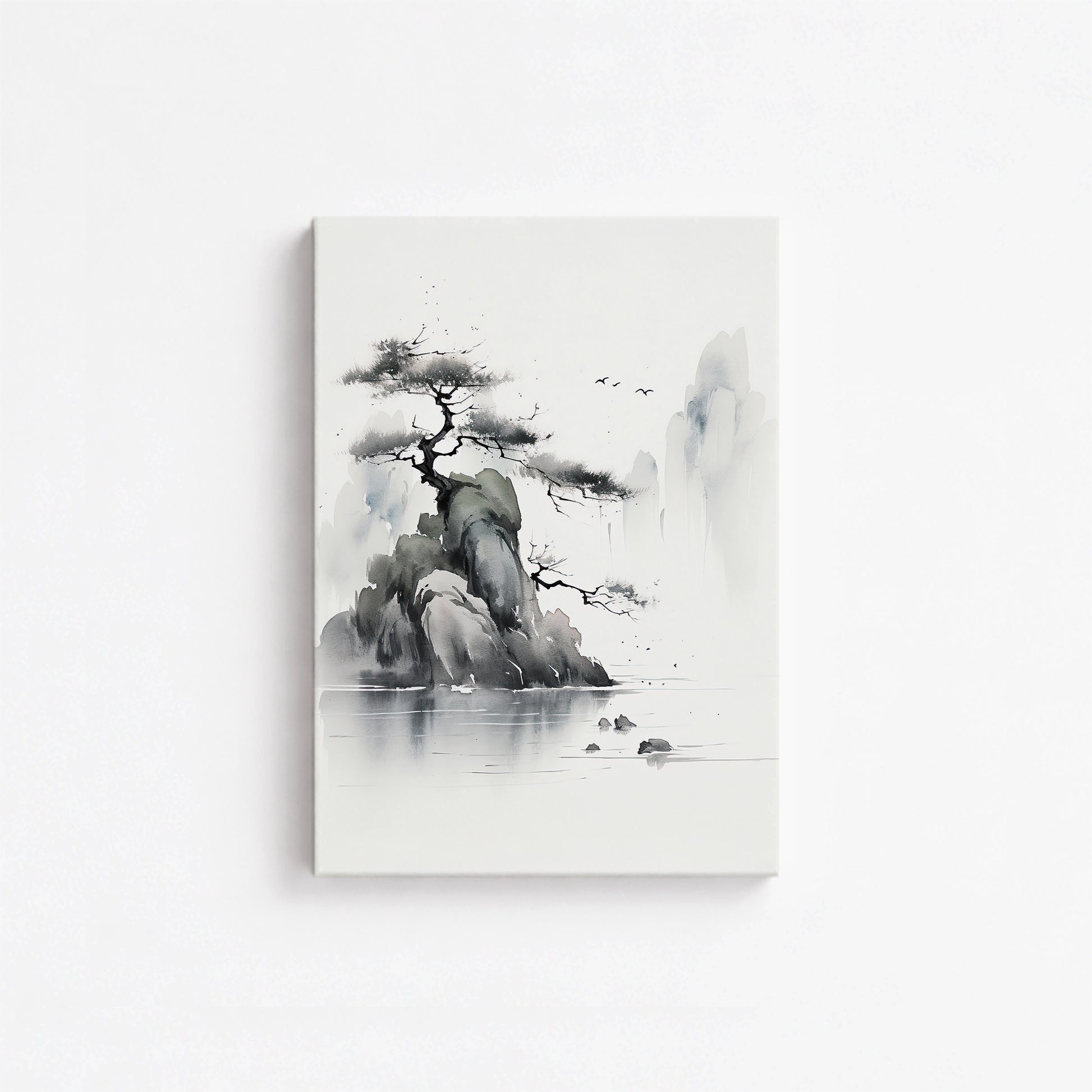 Misty Mountain Pine, 21x30cm Satin Canvas Poster