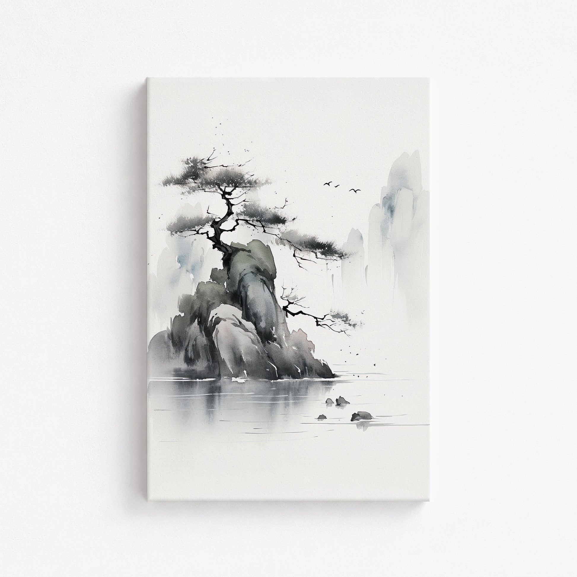 Misty Mountain Pine, 61x91cm Satin Canvas Poster