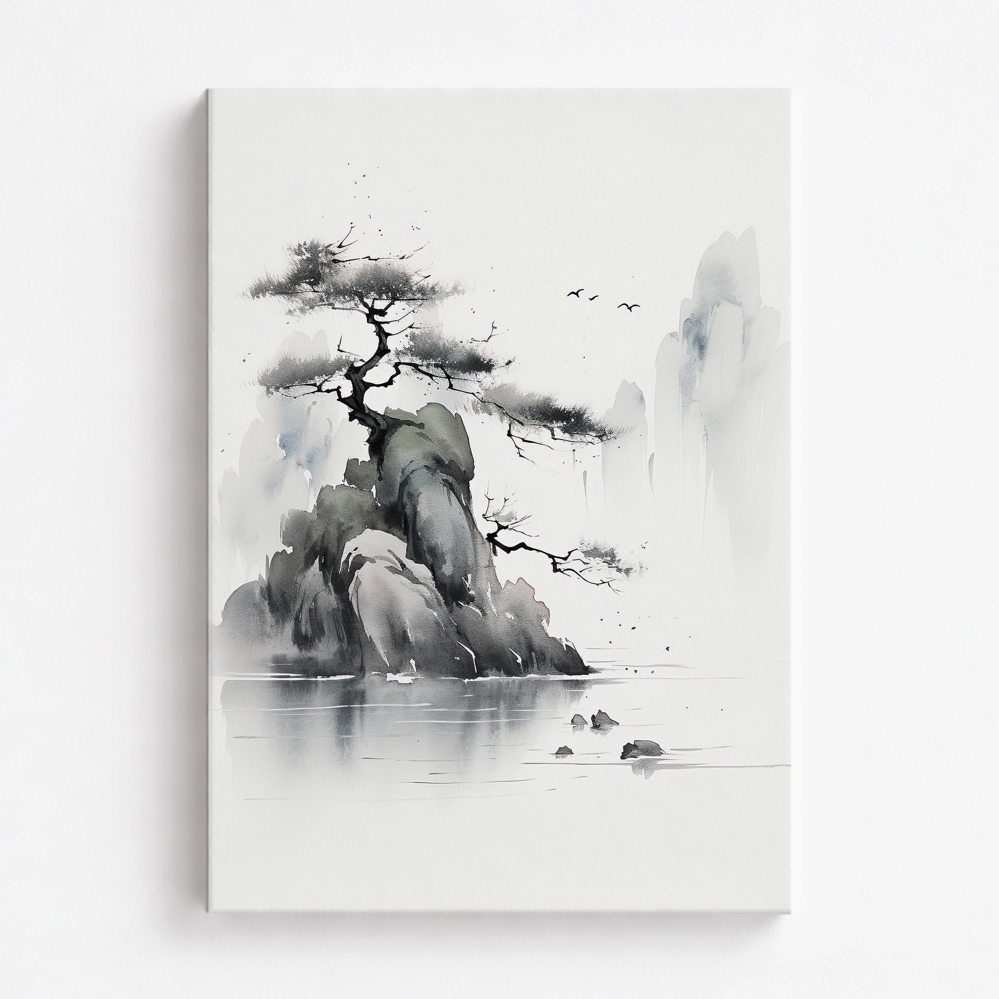Misty Mountain Pine, 70x100cm Satin Canvas Poster