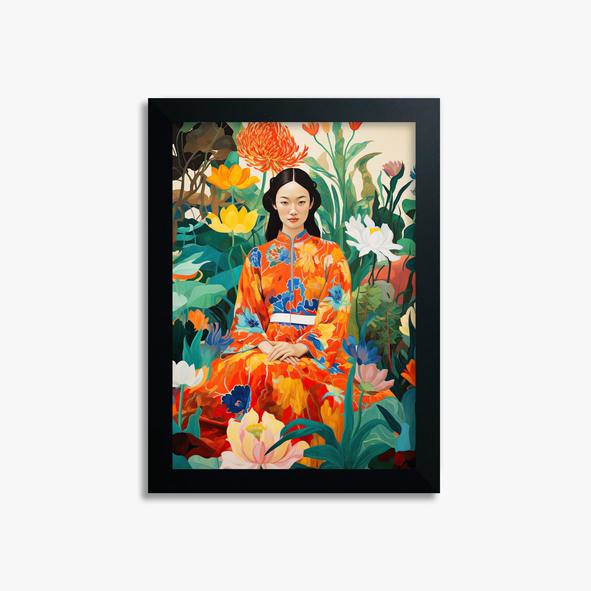 Garden Muse, 21x30cm Framed Poster With Black Frame