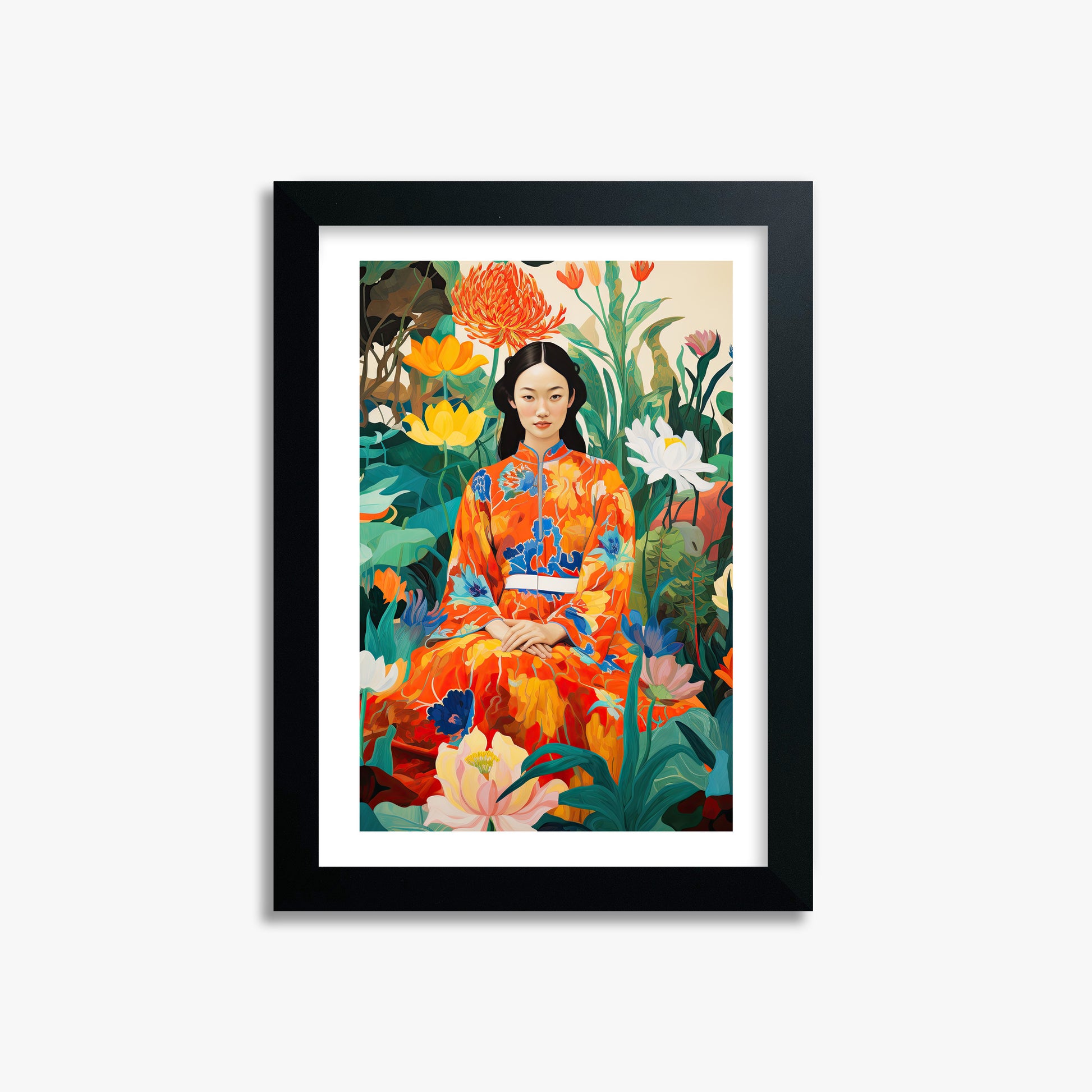 Garden Muse, 21x30cm Framed Poster With Black Frame