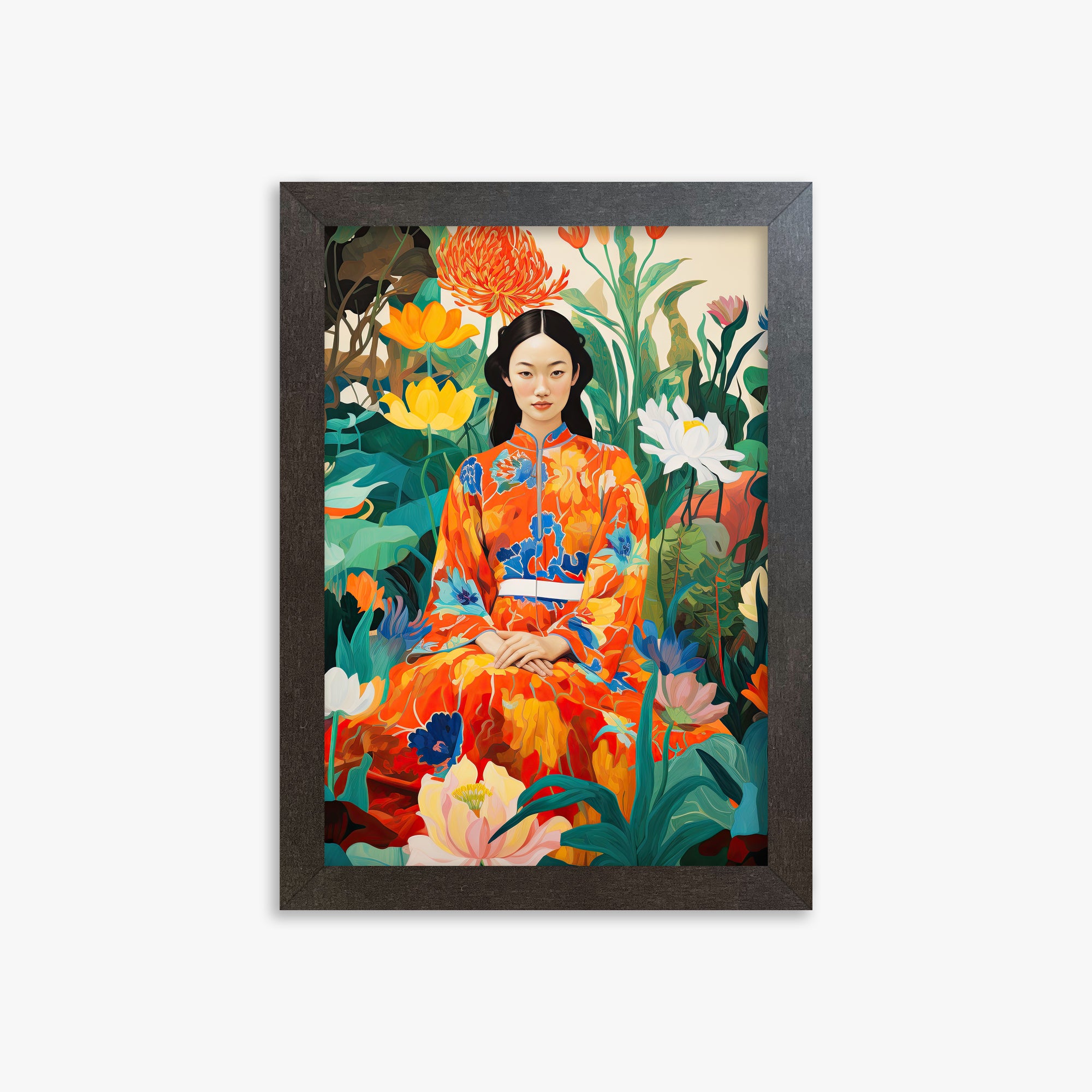 Garden Muse, 21x30cm Framed Poster With Espresso Frame