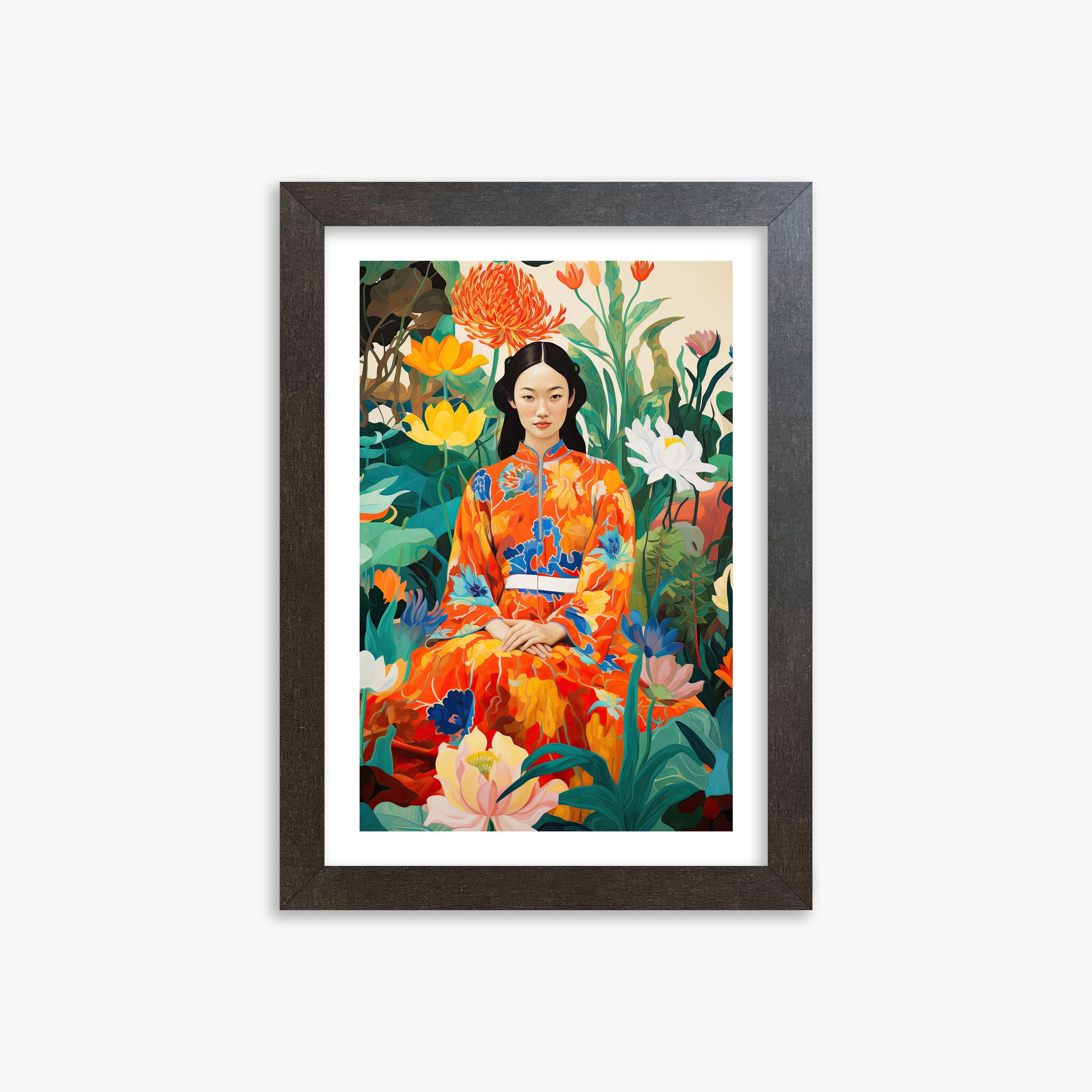 Garden Muse, 21x30cm Framed Poster With Espresso Frame