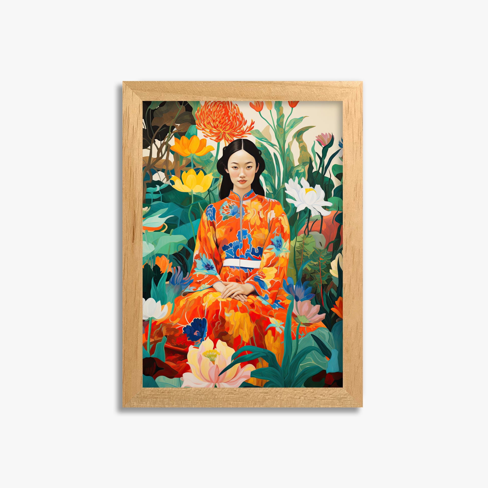 Garden Muse, 21x30cm Framed Poster With Oak Frame