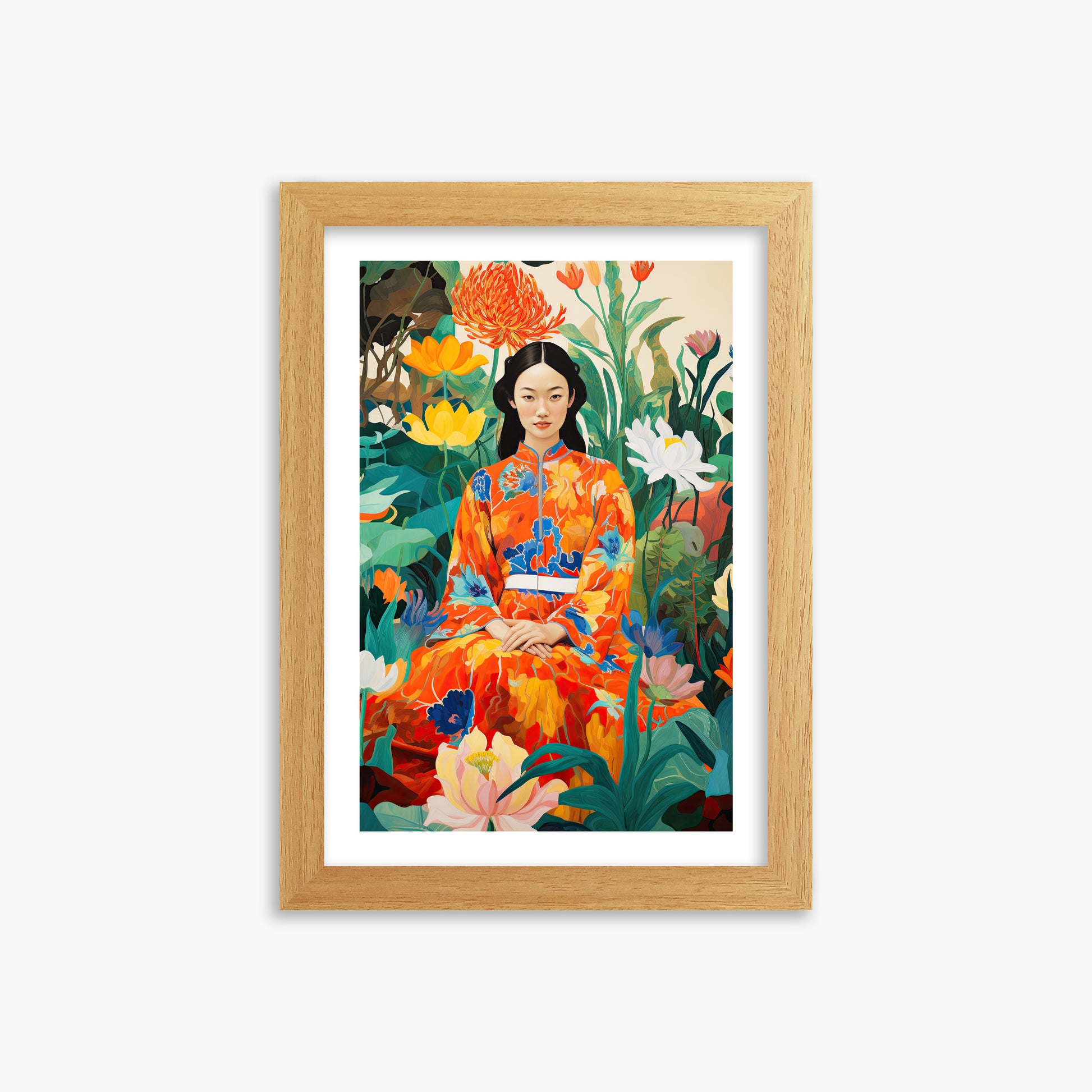 Garden Muse, 21x30cm Framed Poster With Oak Frame
