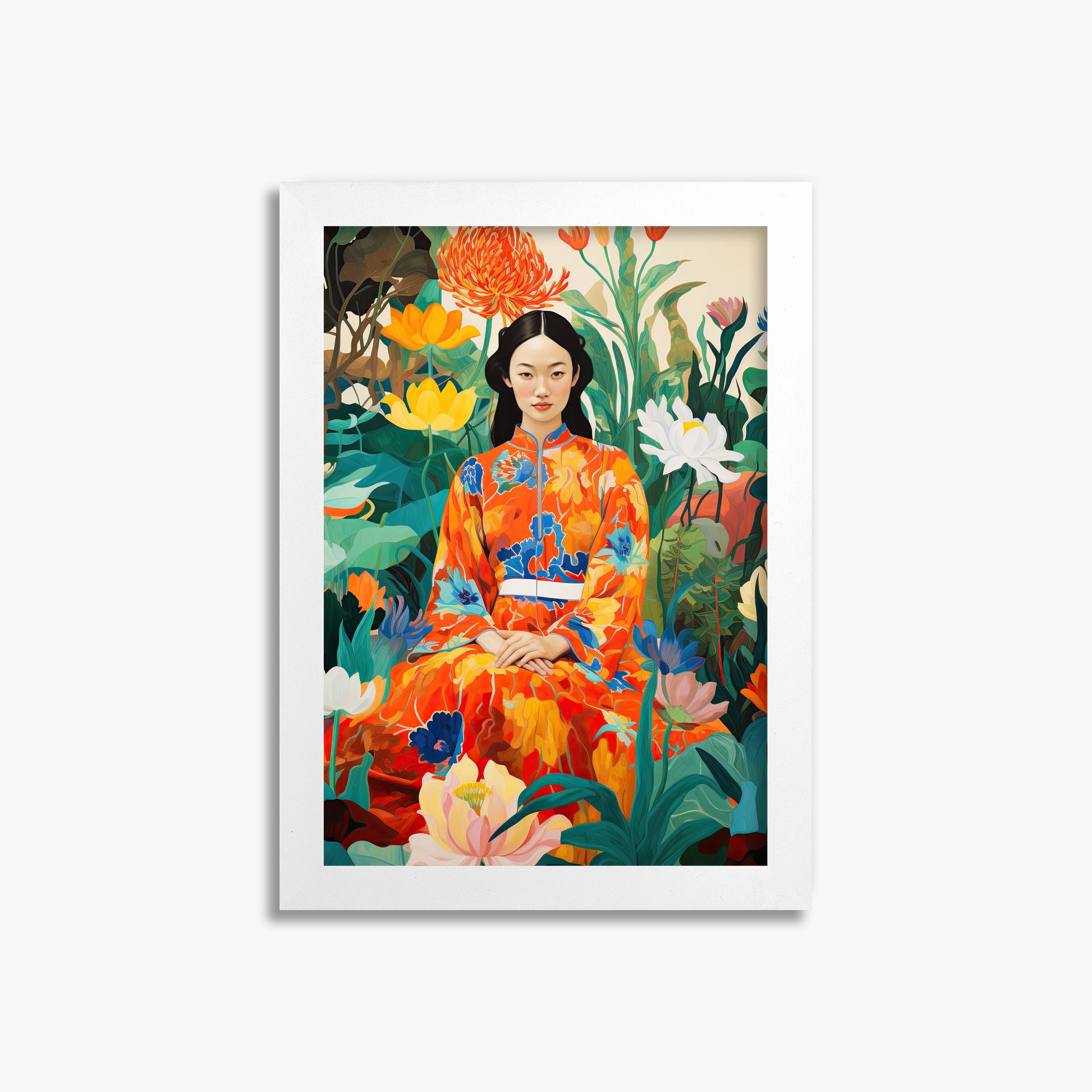 Garden Muse, 21x30cm Framed Poster With White Frame