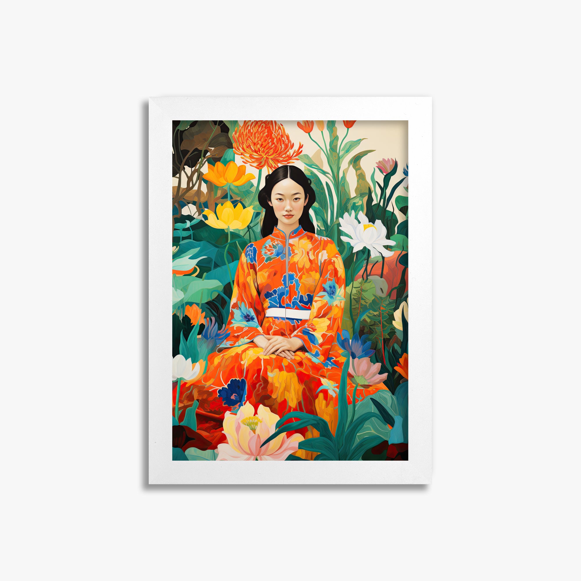 Garden Muse, 21x30cm Framed Poster With White Frame