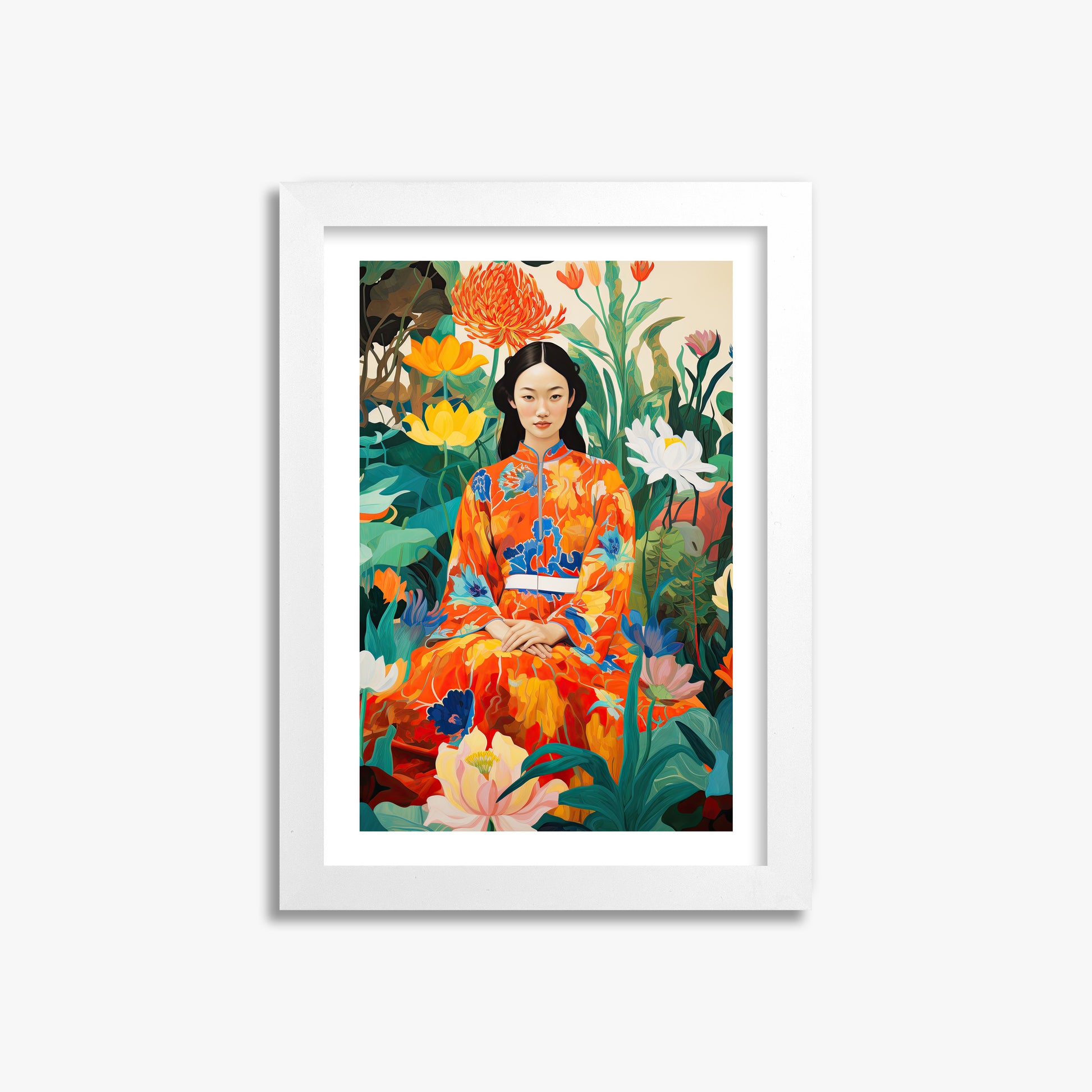Garden Muse, 21x30cm Framed Poster With White Frame