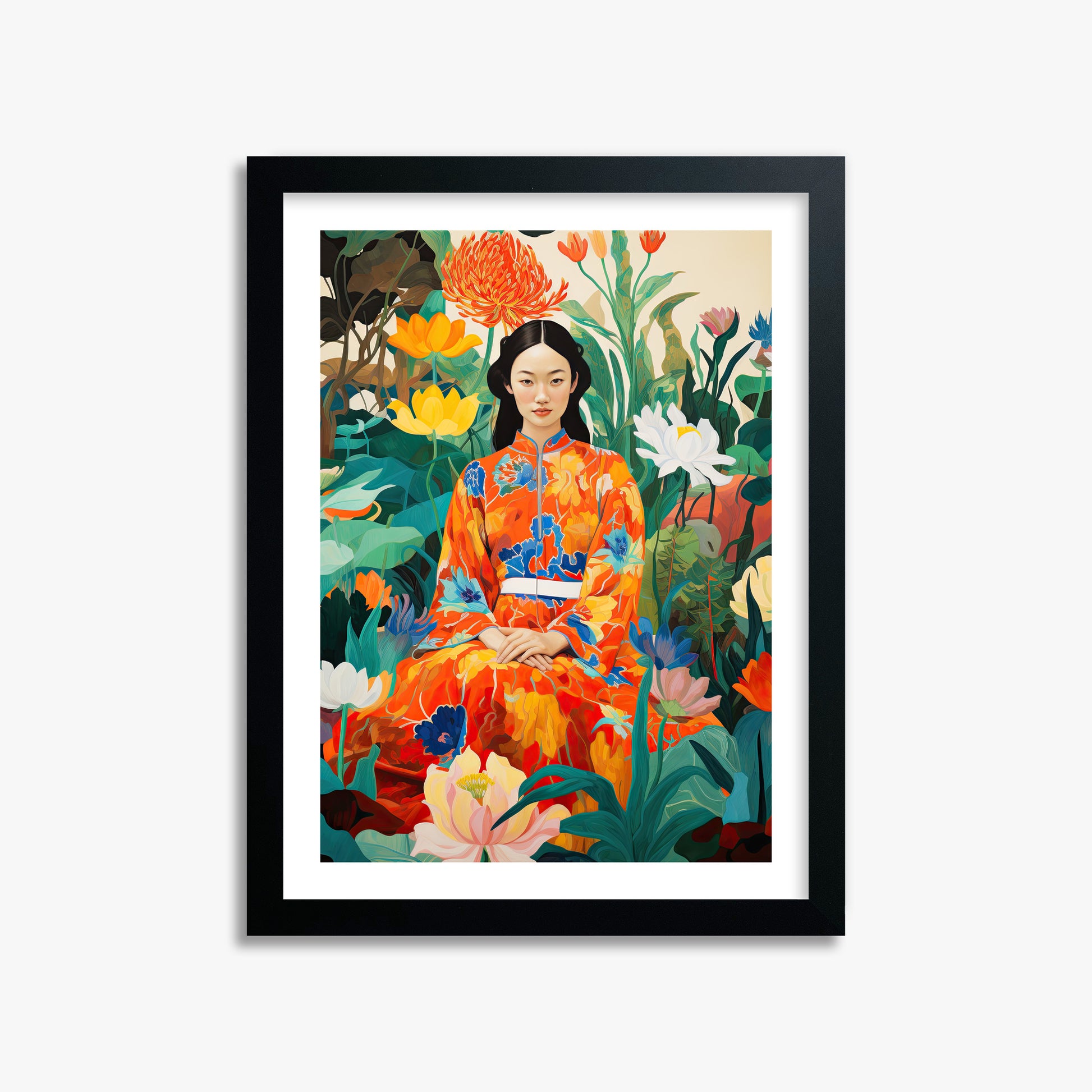 Garden Muse, 30x40cm Framed Poster With Black Frame