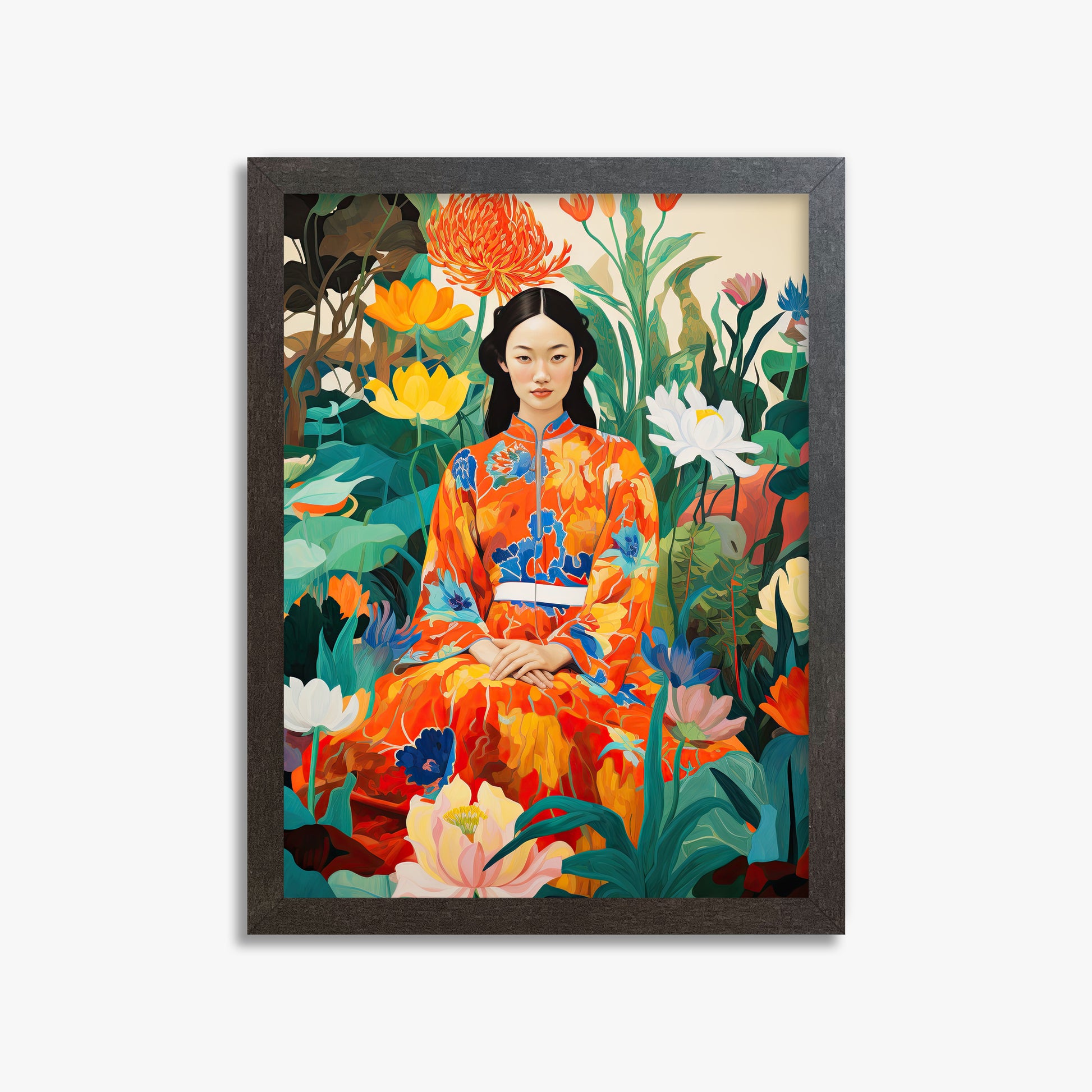 Garden Muse, 30x40cm Framed Poster With Espresso Frame