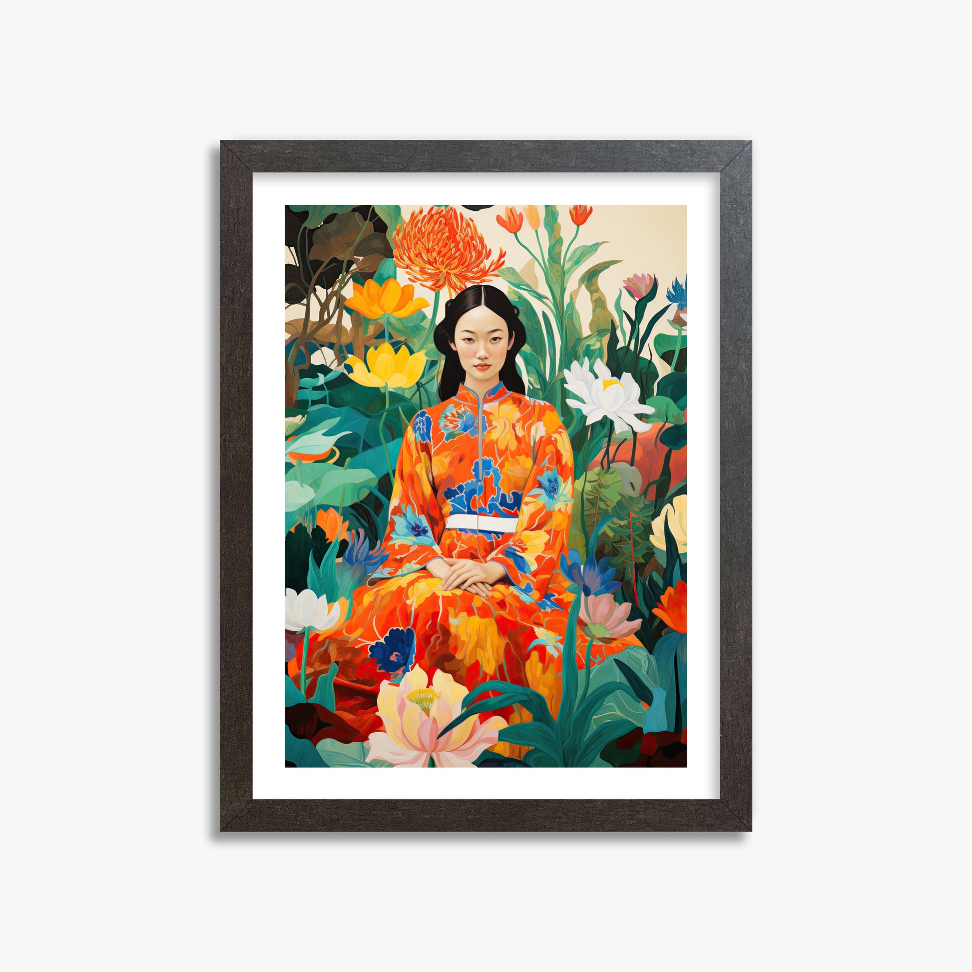 Garden Muse, 30x40cm Framed Poster With Espresso Frame