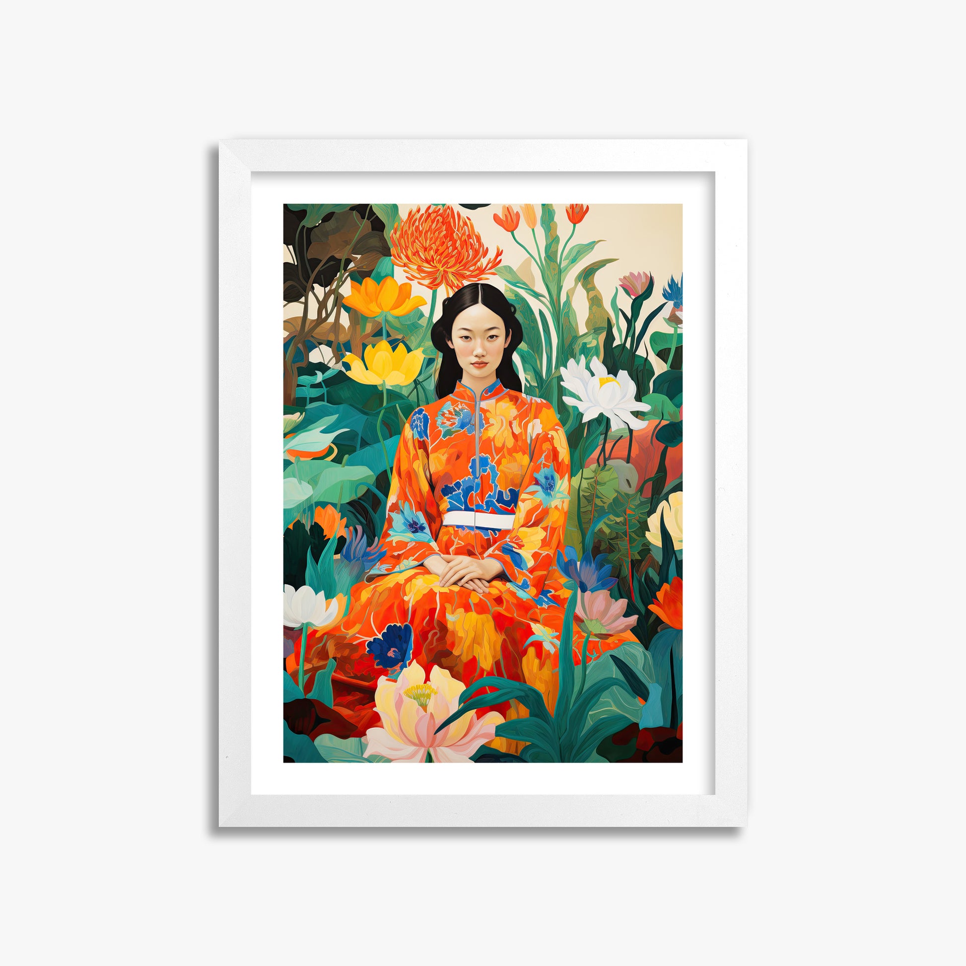Garden Muse, 30x40cm Framed Poster With White Frame