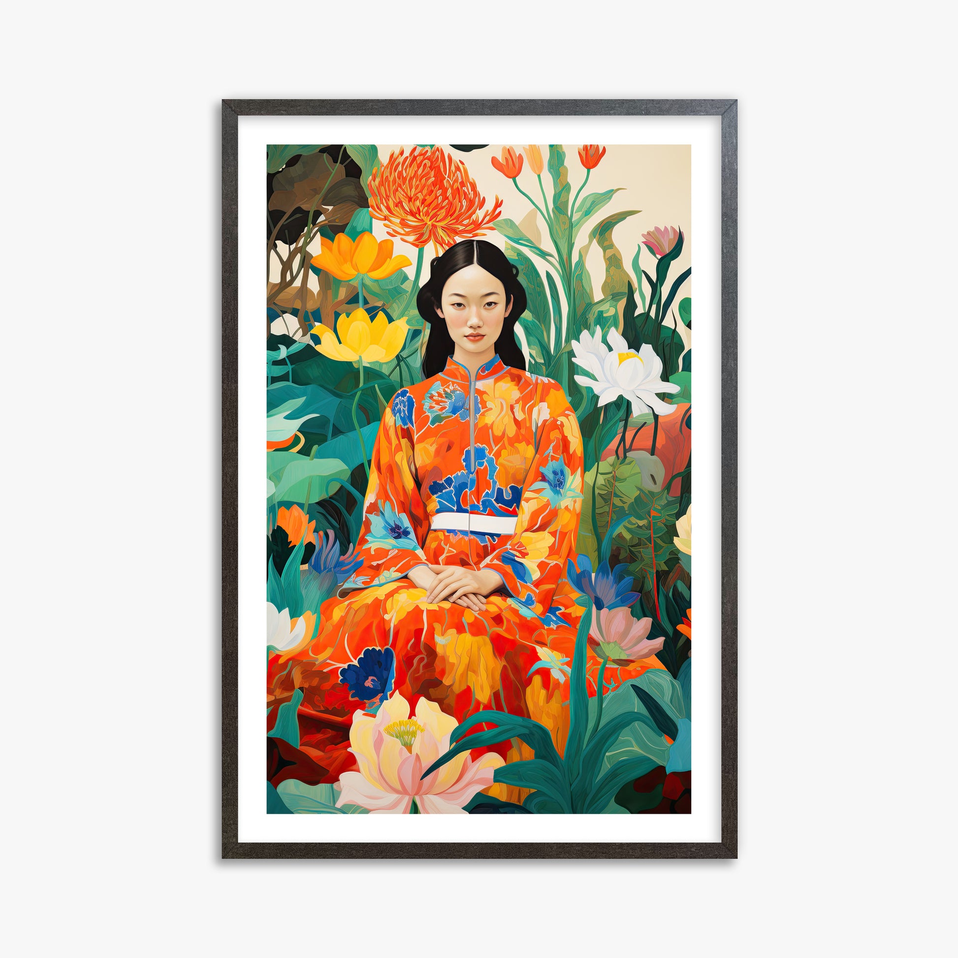 Garden Muse, 61x91cm Framed Poster With Espresso Frame