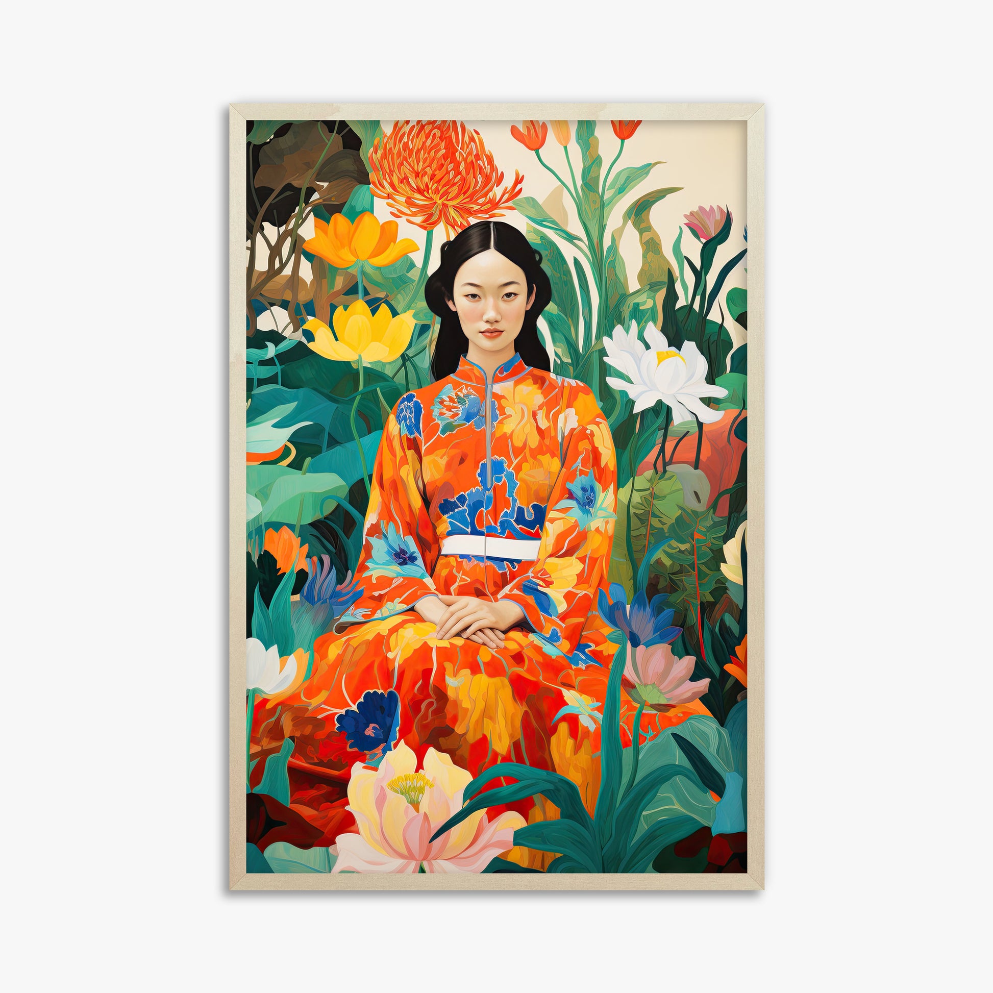 Garden Muse, 61x91cm Framed Poster With Lime Wood Frame