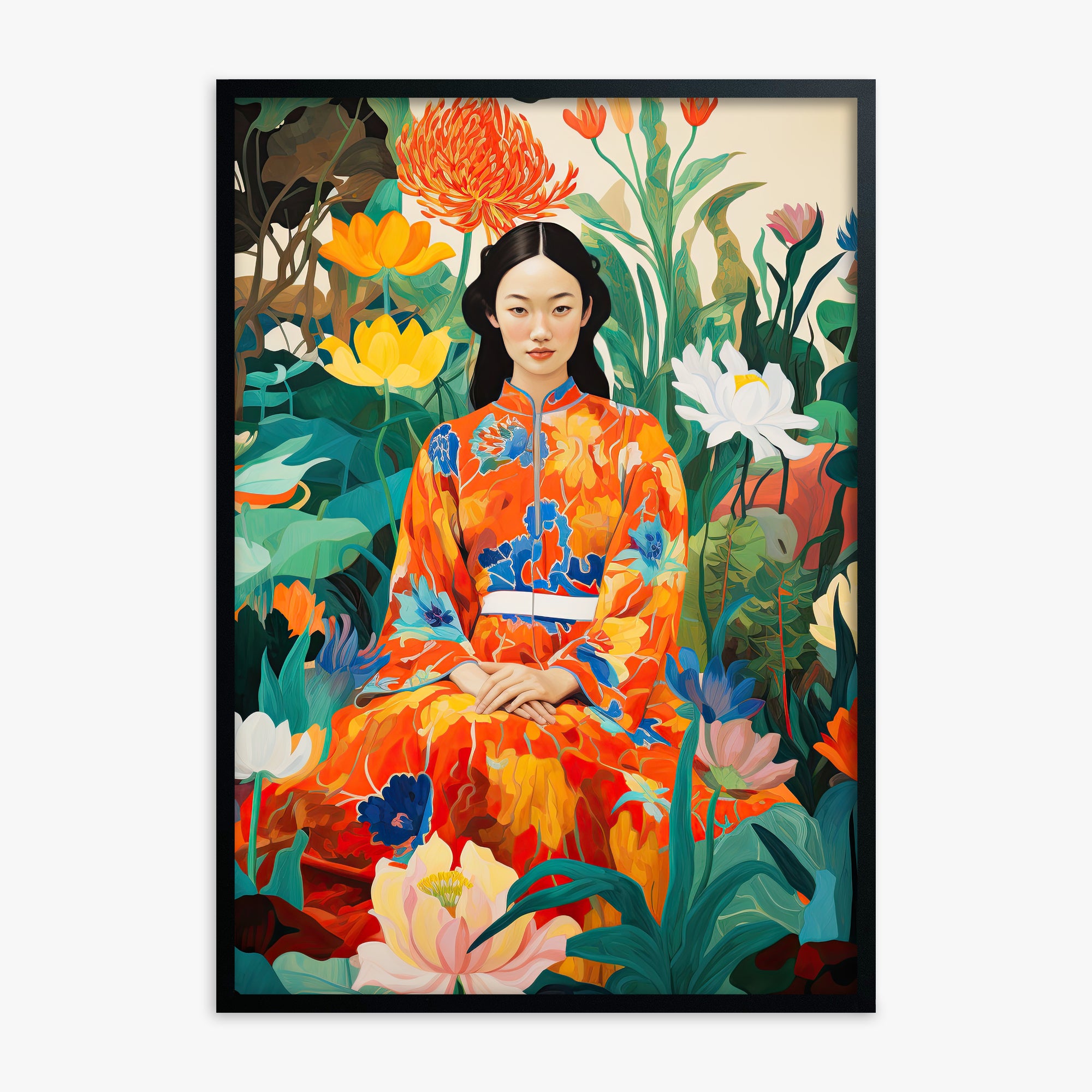Garden Muse, Black Framed Poster With Black Frame