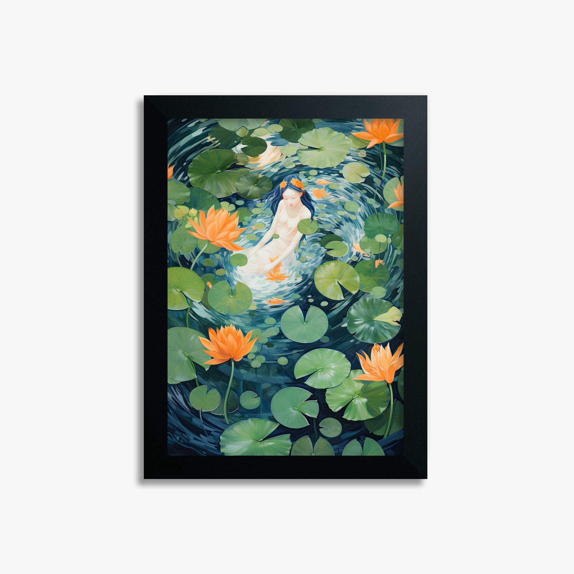 Lotus Dream, 21x30cm Framed Poster With Black Frame