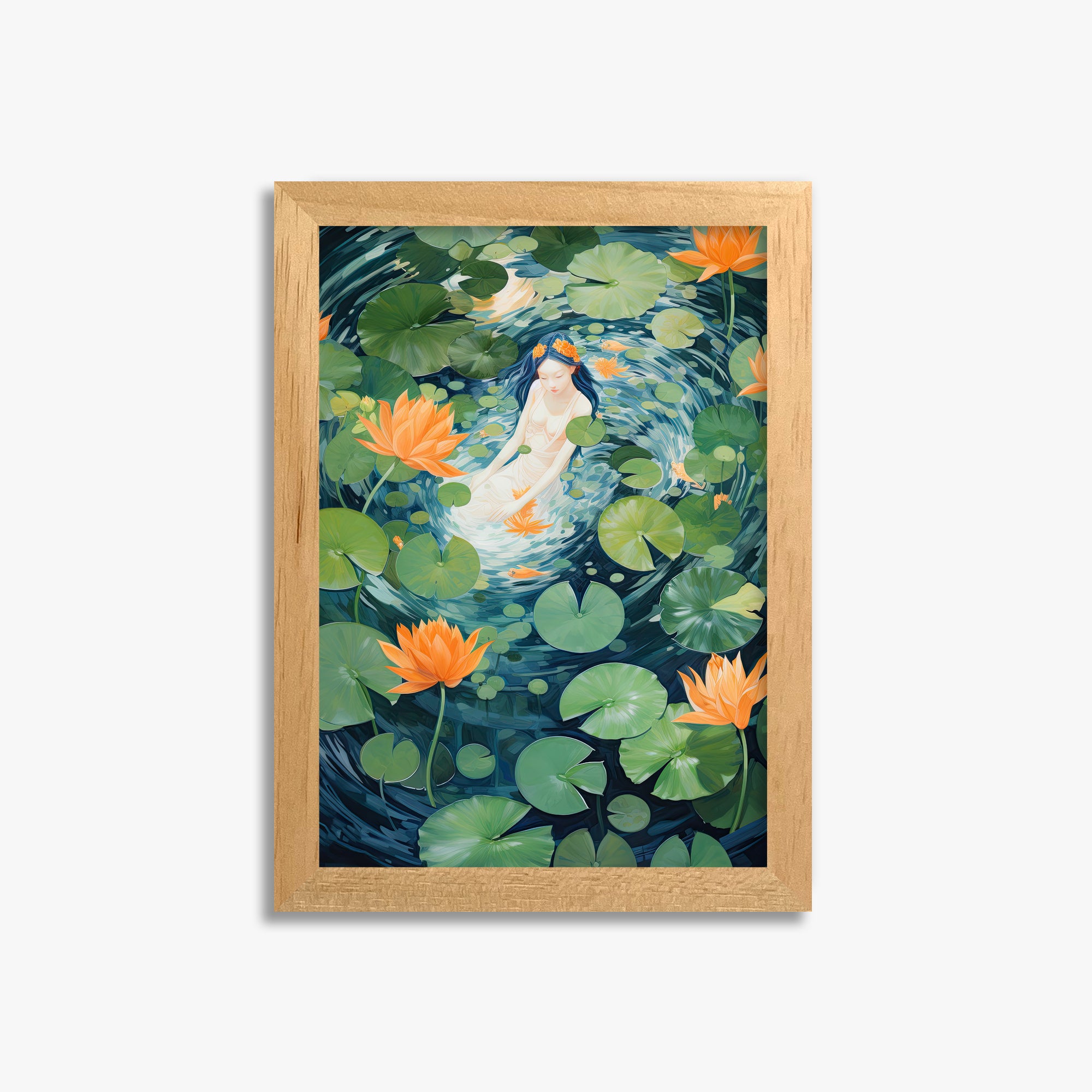 Lotus Dream, 21x30cm Framed Poster With Oak Frame