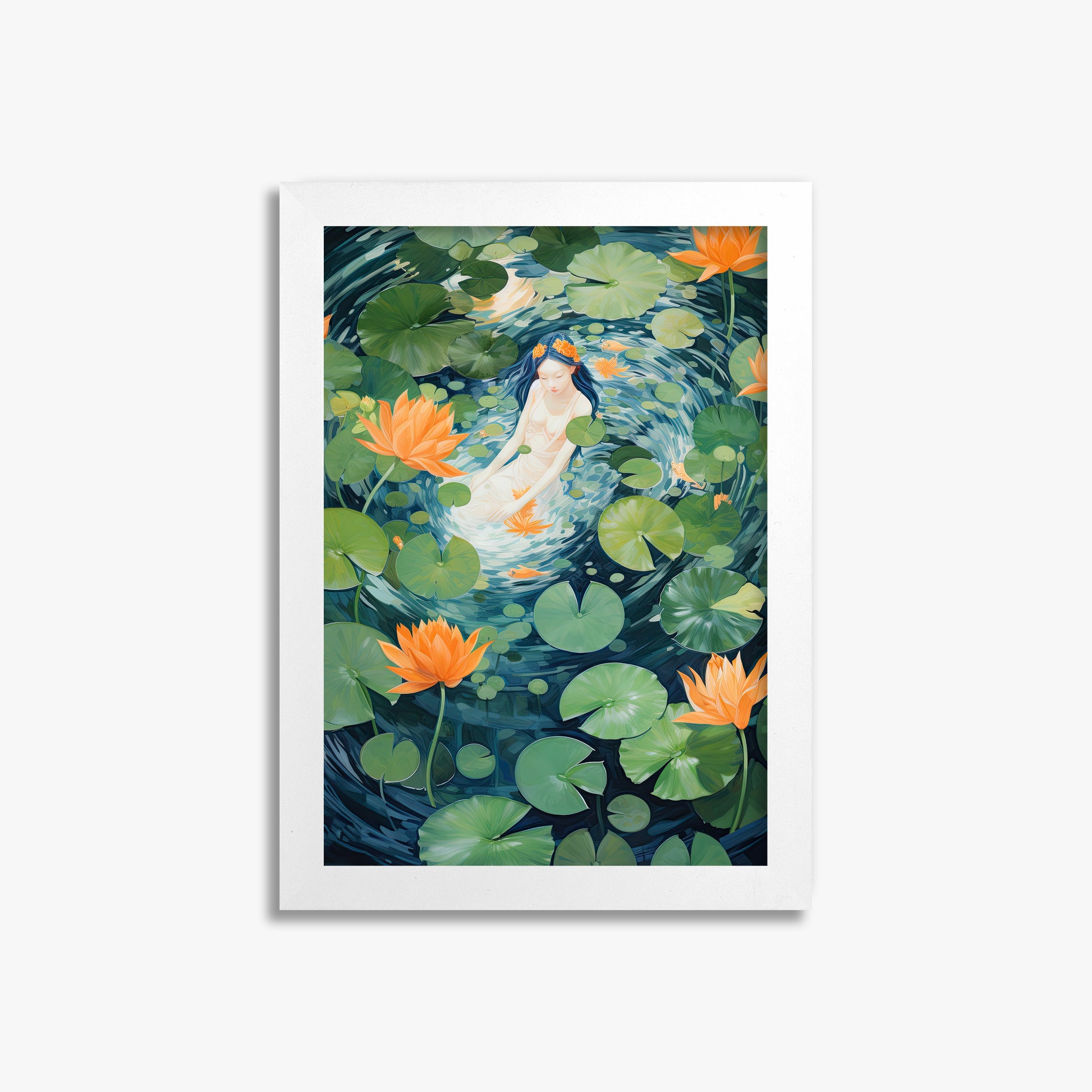 Lotus Dream, 21x30cm Framed Poster With White Frame