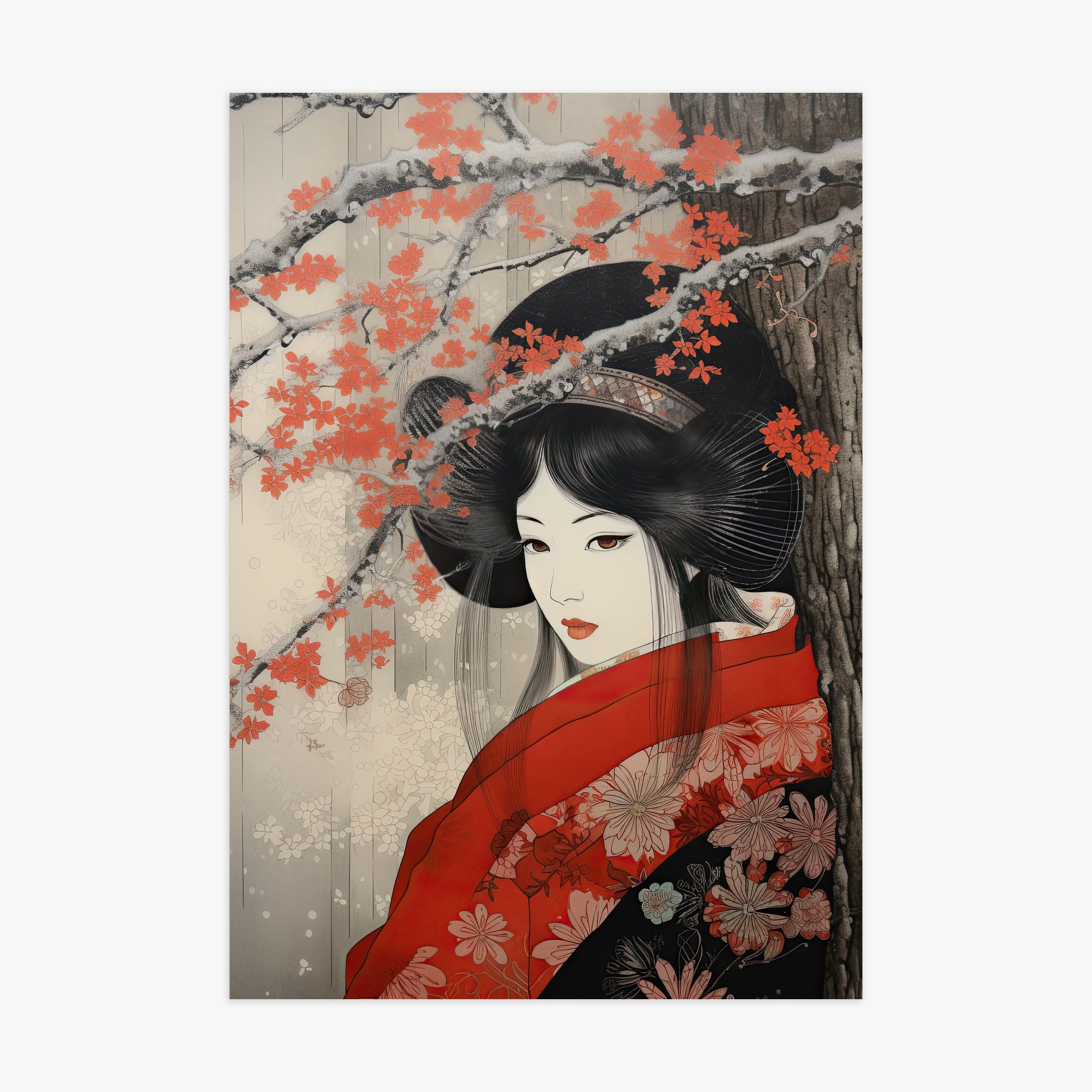 Blossom Geisha Elegance, 70x100cm Poster Unframed