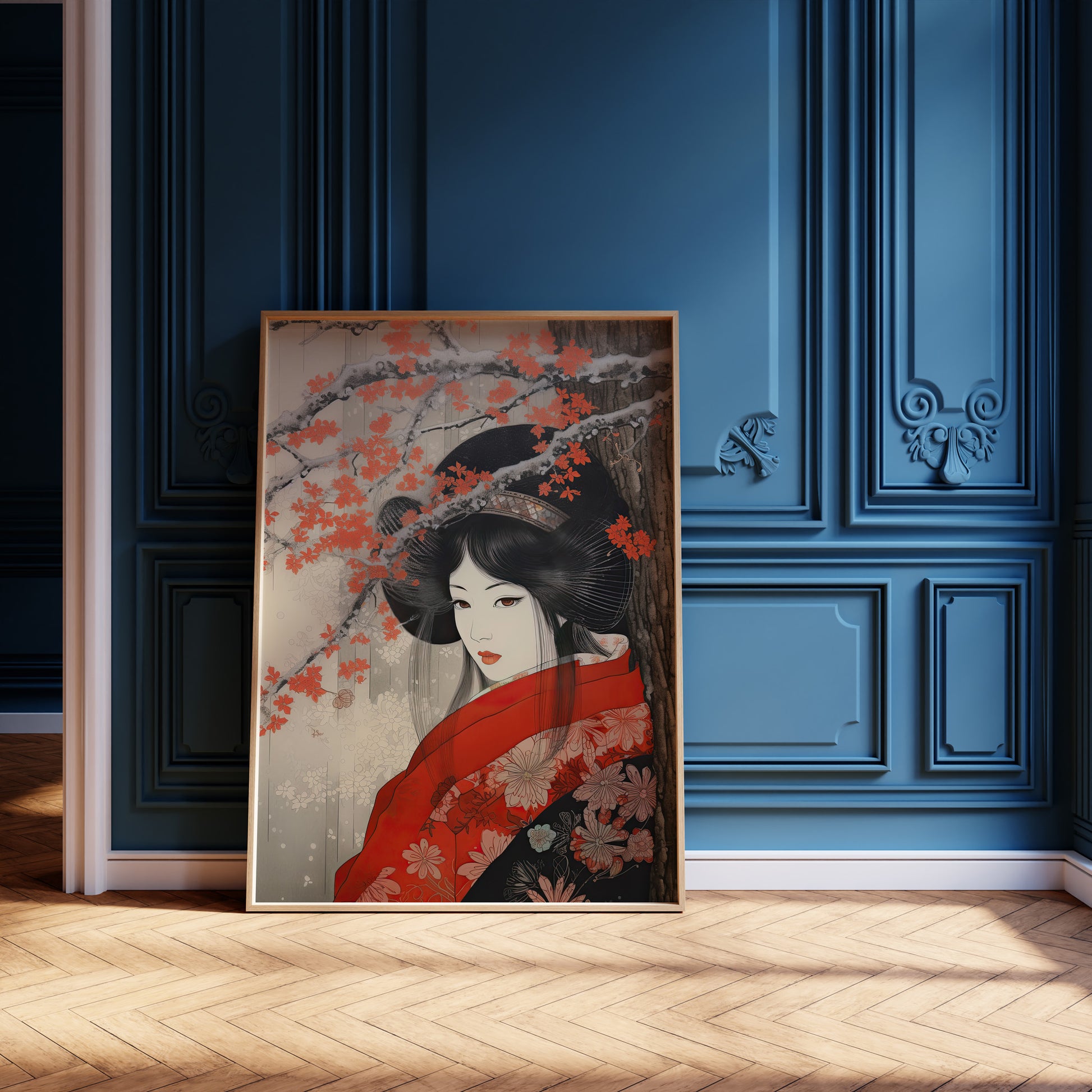 Design Concept No. 12 for Blossom Geisha Elegance Modern Poster Art