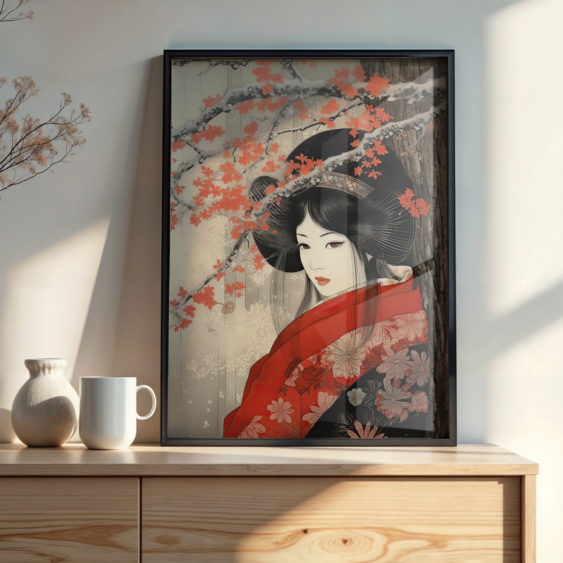 Design Concept No. 22 for Blossom Geisha Elegance Modern Poster Art