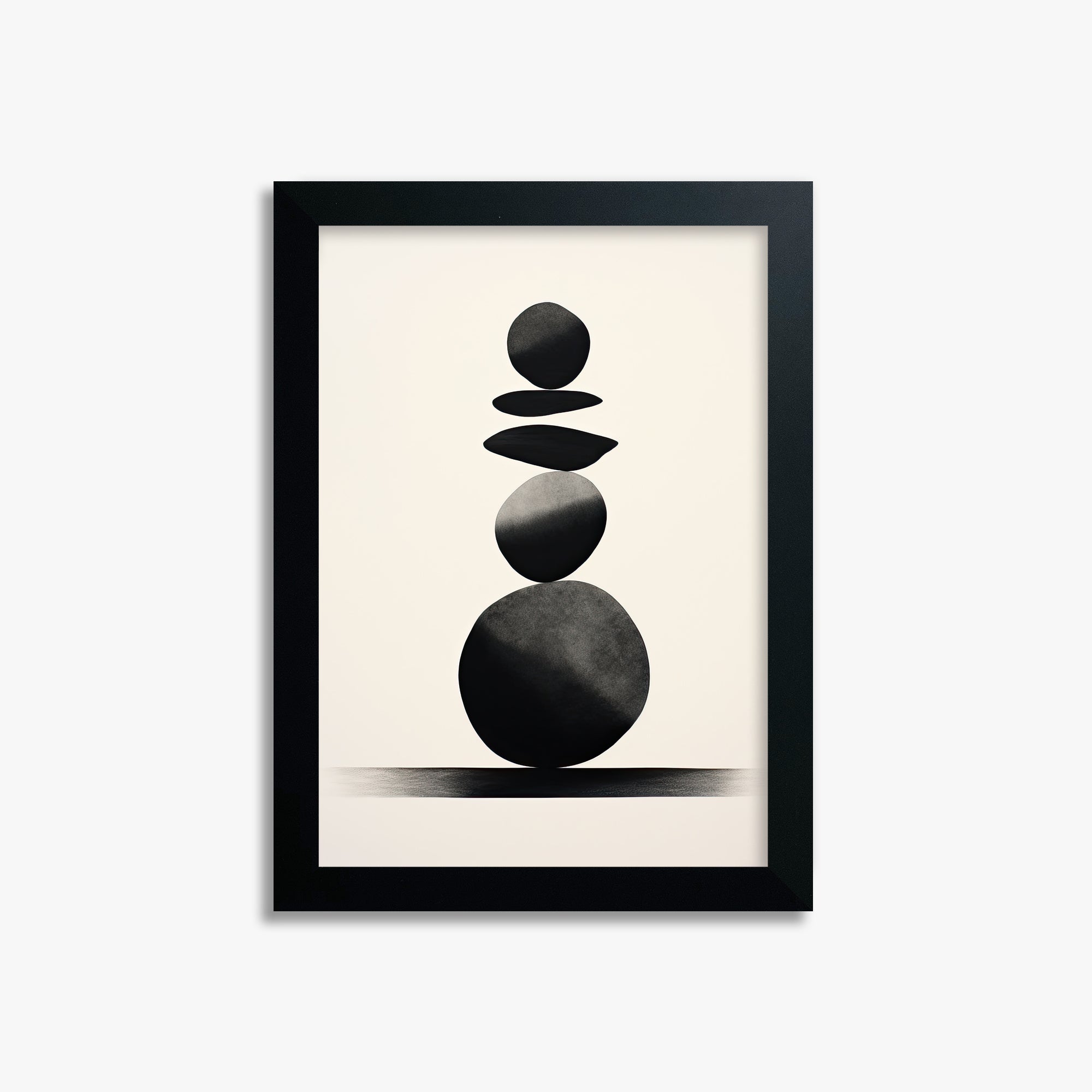 Zen Balance Stack, 21x30cm Framed Poster With Black Frame