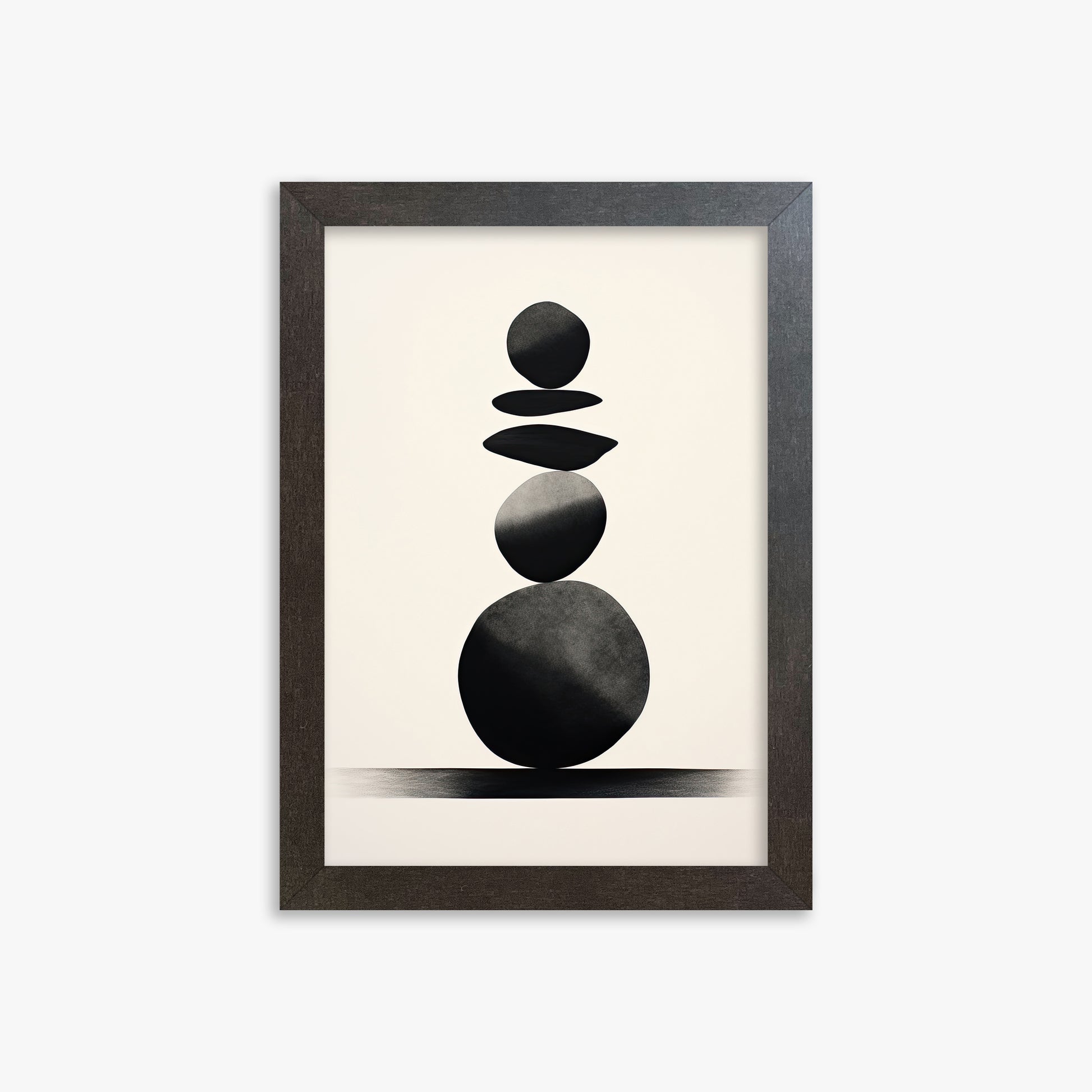 Zen Balance Stack, 21x30cm Framed Poster With Espresso Frame