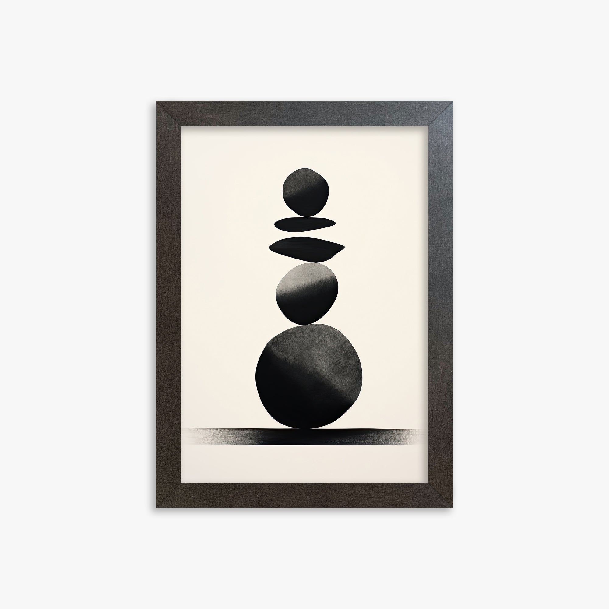 Zen Balance Stack, 21x30cm Framed Poster With Espresso Frame
