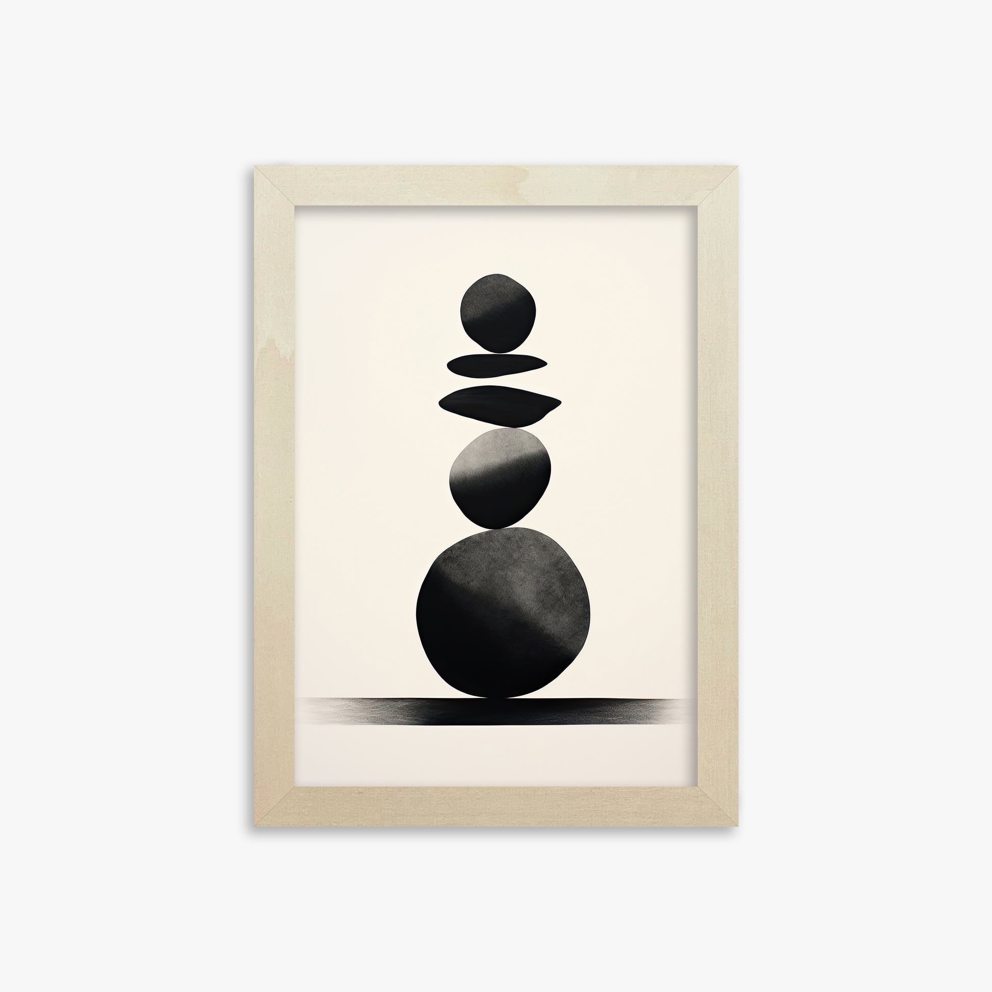 Zen Balance Stack, 21x30cm Framed Poster With Lime Wood Frame