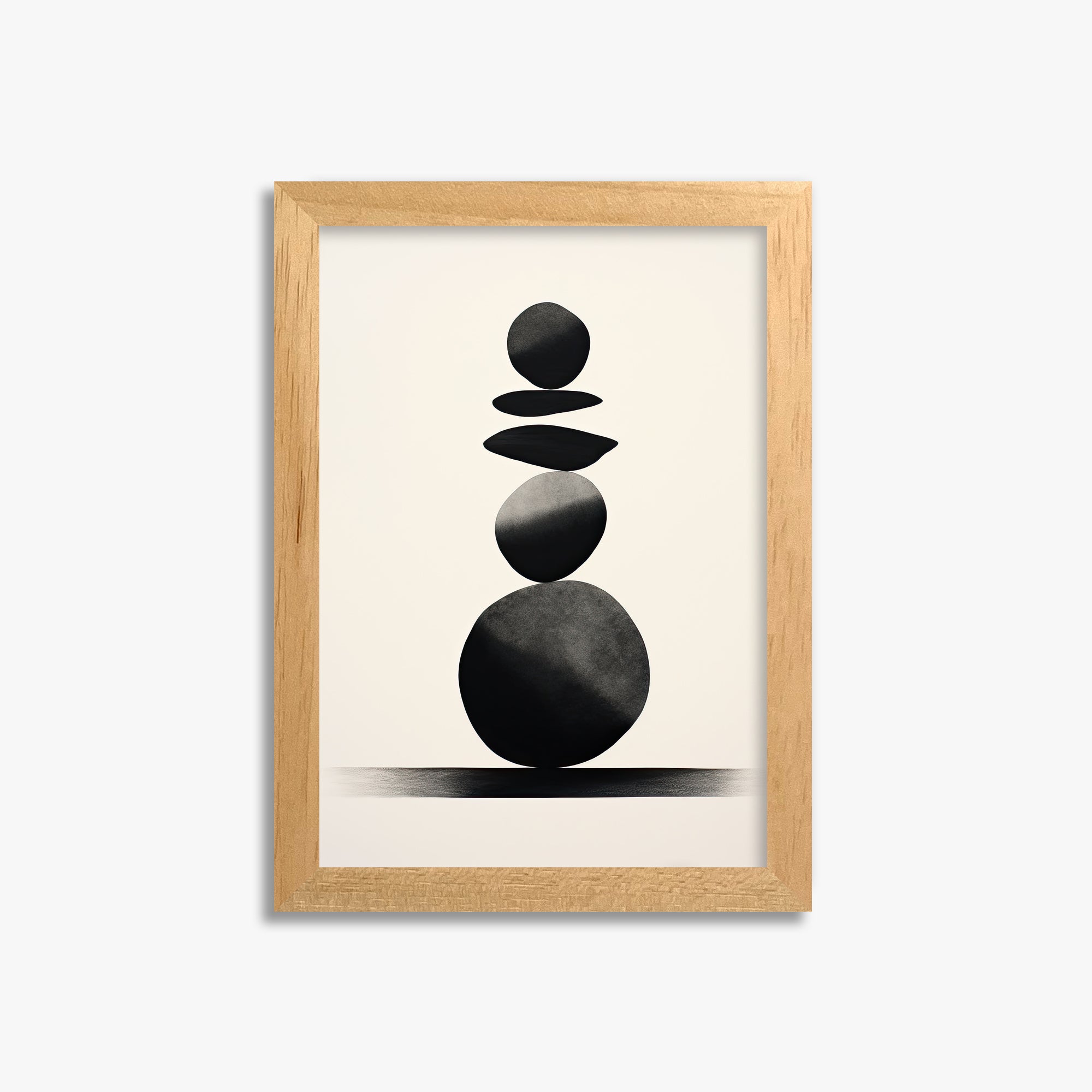 Zen Balance Stack, 21x30cm Framed Poster With Oak Frame