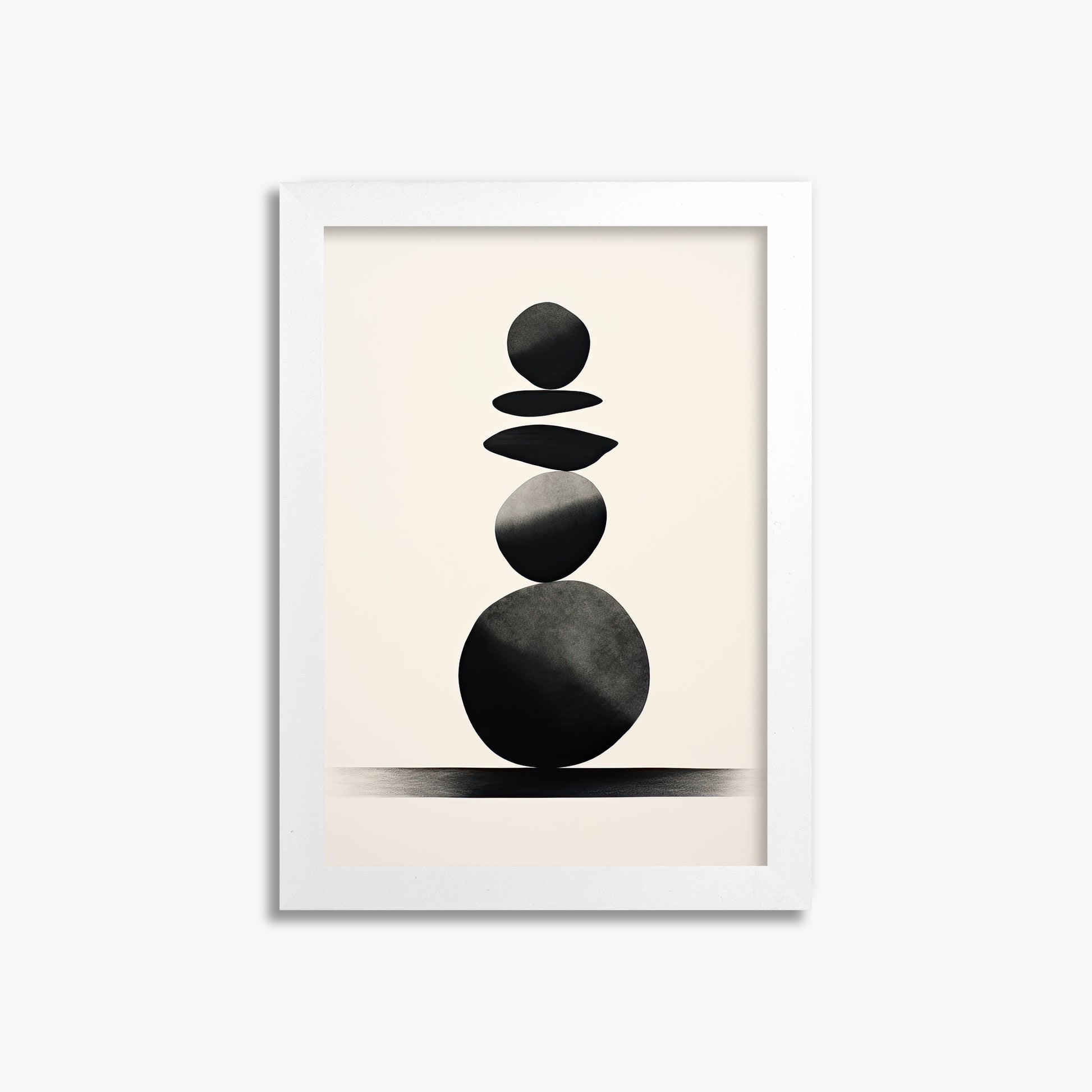 Zen Balance Stack, 21x30cm Framed Poster With White Frame