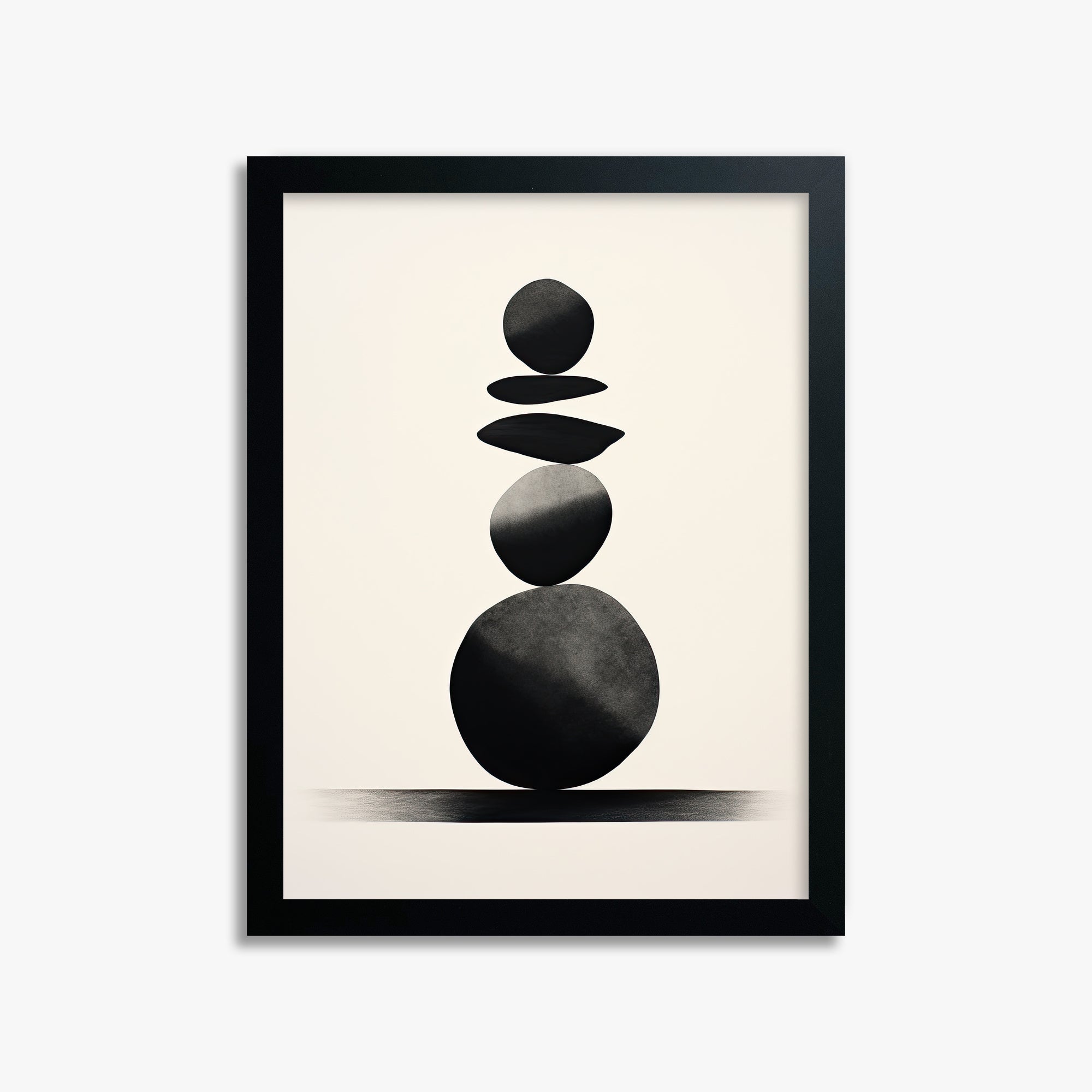 Zen Balance Stack, 30x40cm Framed Poster With Black Frame