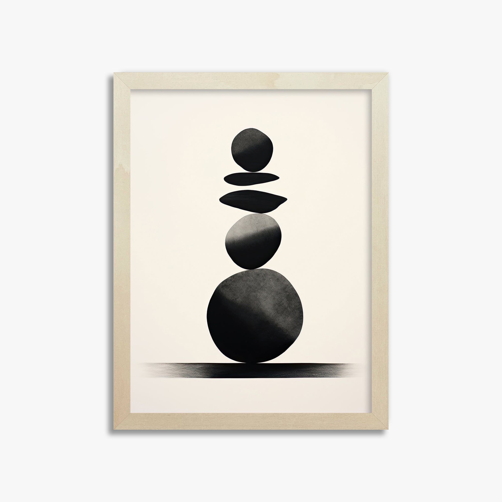 Zen Balance Stack, 30x40cm Framed Poster With Lime Wood Frame
