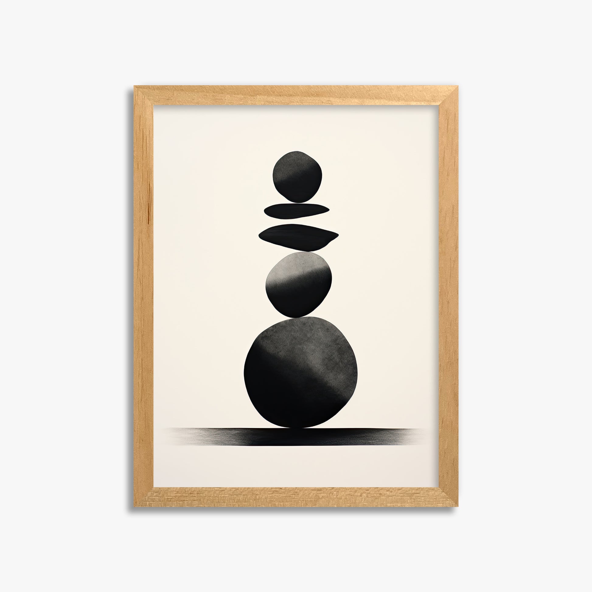 Zen Balance Stack, 30x40cm Framed Poster With Oak Frame