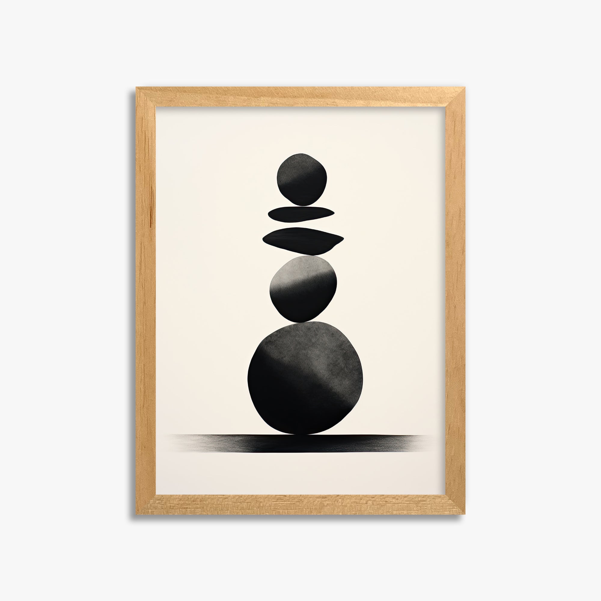 Zen Balance Stack, 30x40cm Framed Poster With Oak Frame