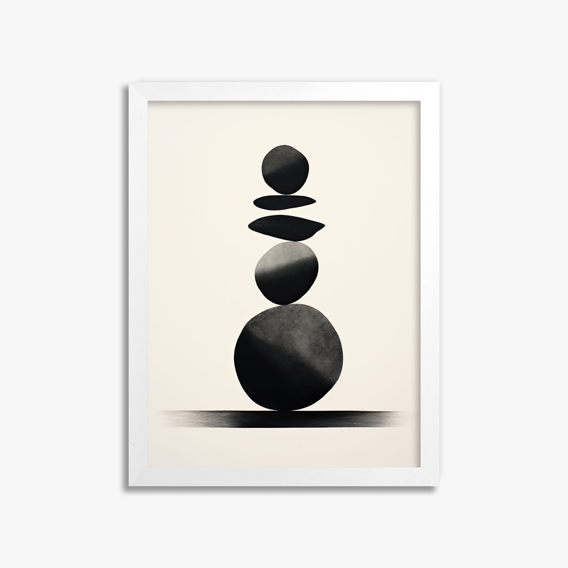 Zen Balance Stack, 30x40cm Framed Poster With White Frame