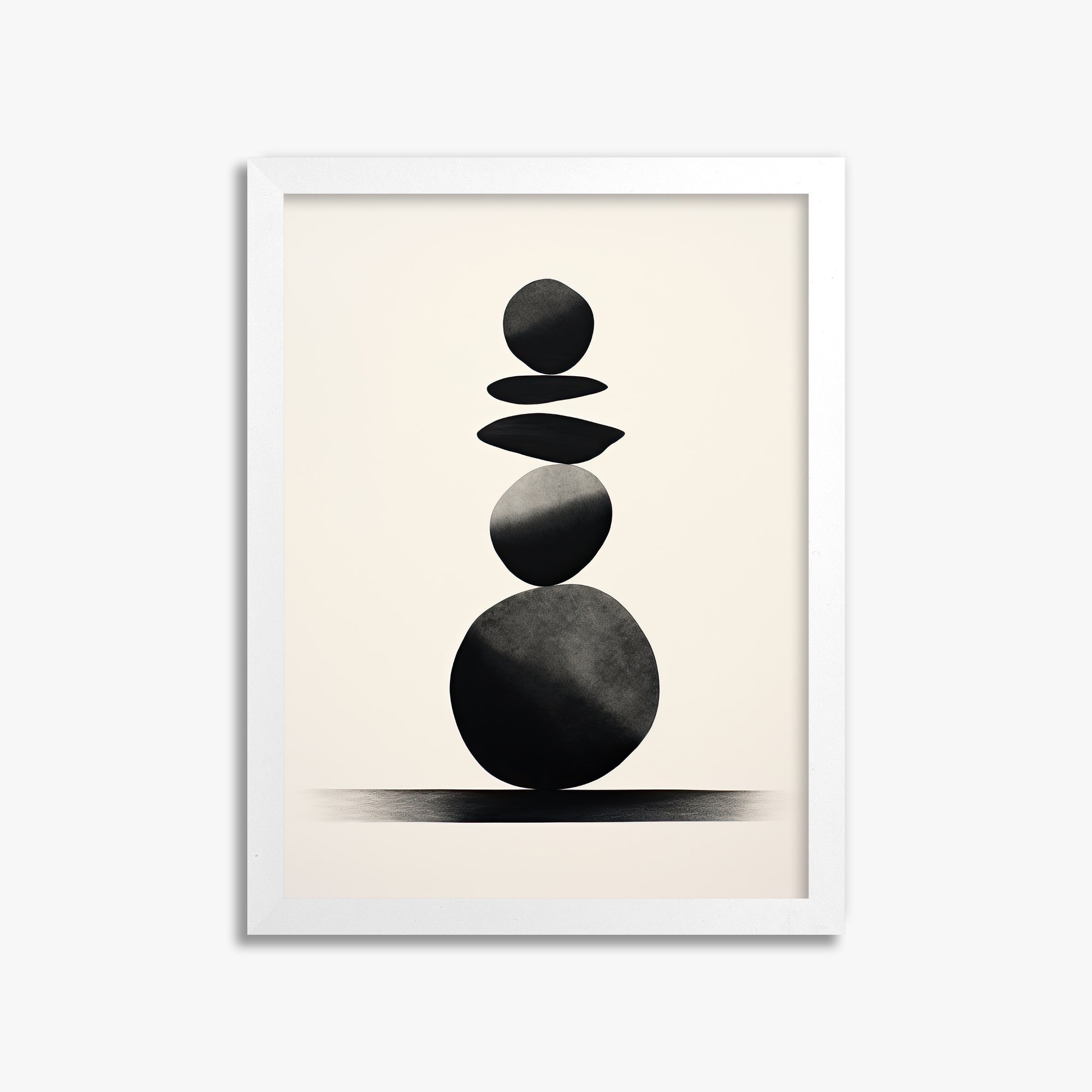Zen Balance Stack, 30x40cm Framed Poster With White Frame